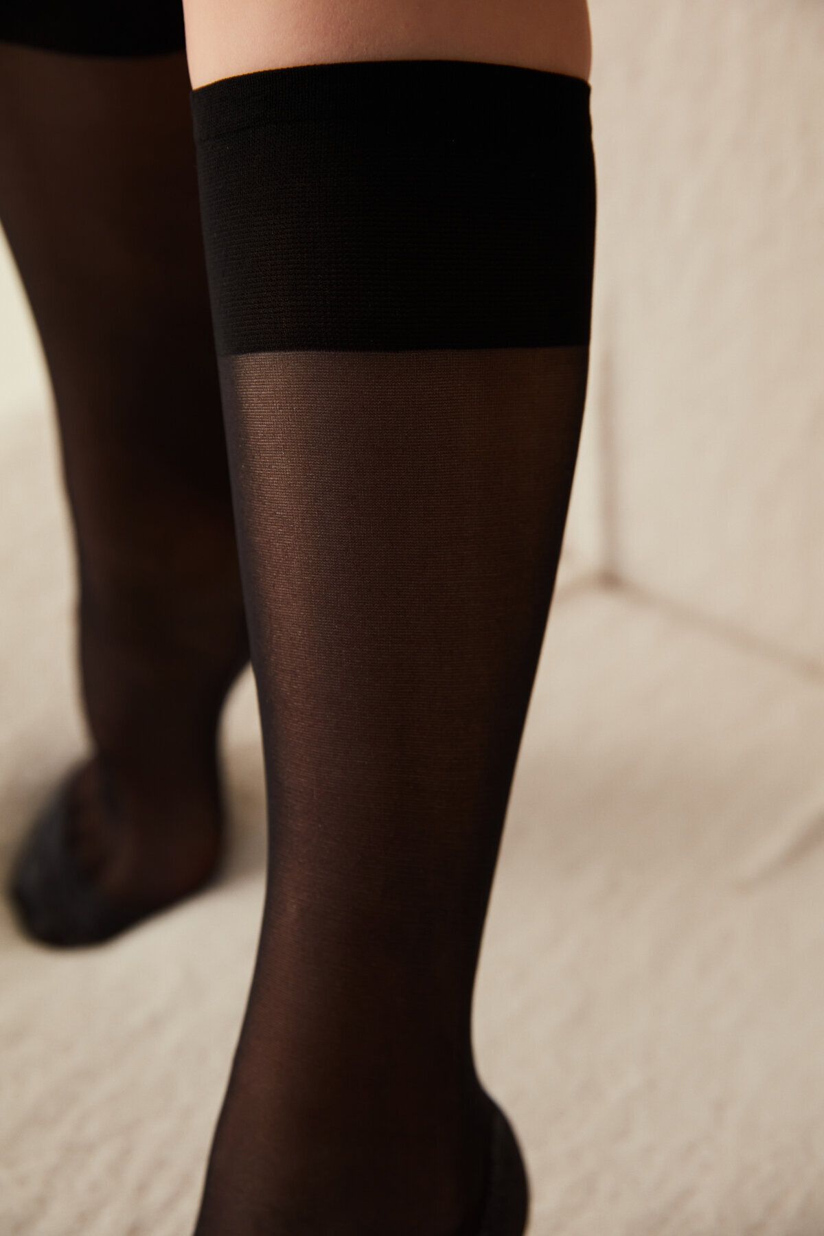 3 Pairs Women's Winterlace Trouser Socks, Black Stretchy Nylon Knee High  Queen | eBay