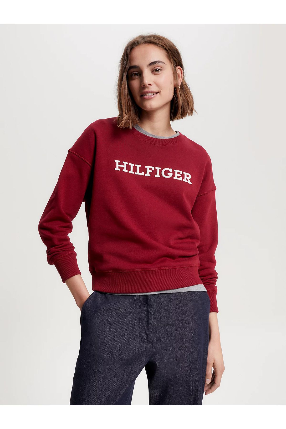 Tommy hilfiger red sweatshirt on sale