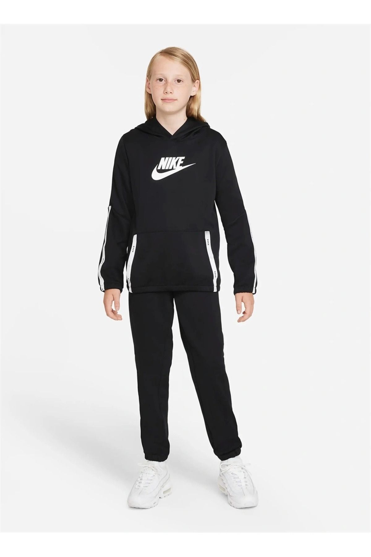 Black nike poly tracksuit sales