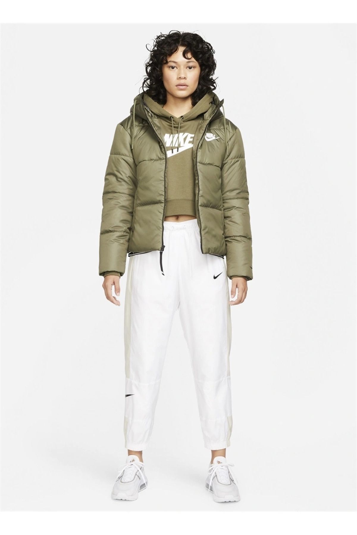 Nike womens olive green sales jacket