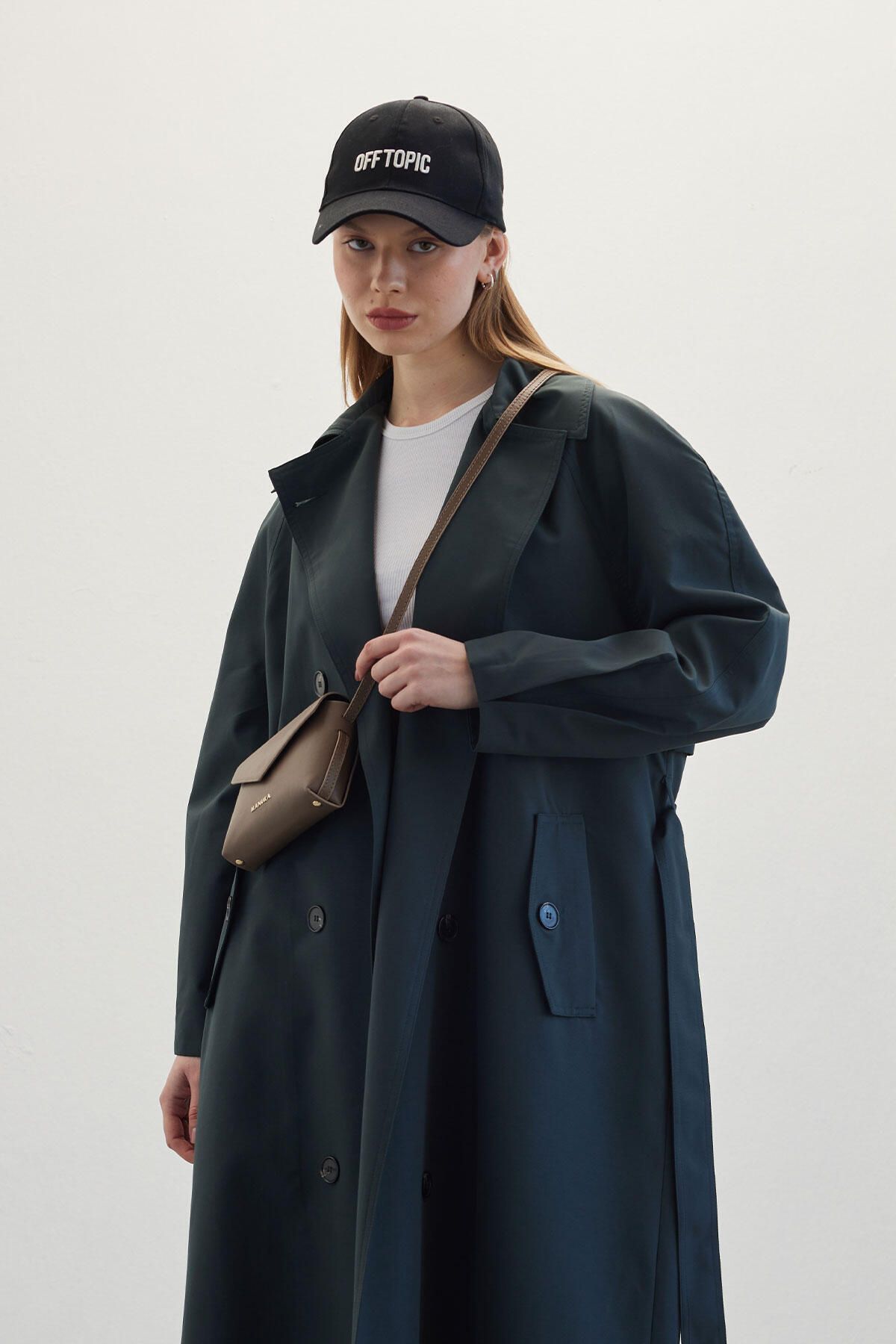 Dark green trench store