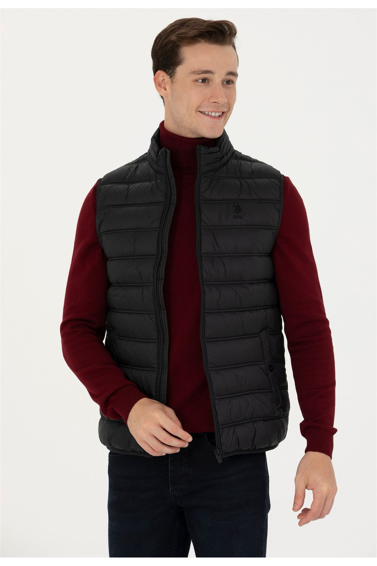 U.S. Polo Assn. BASE. Polo Assn. Men s Black Vest Trendyol