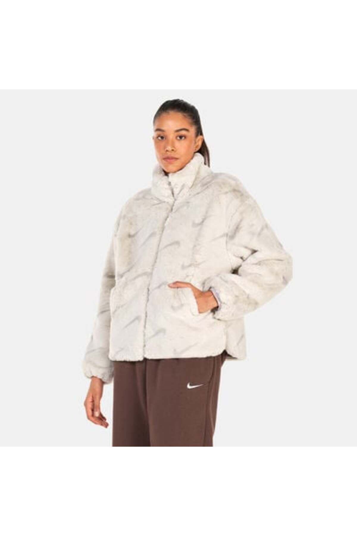 Nike women's plush faux fur jacket new arrivals