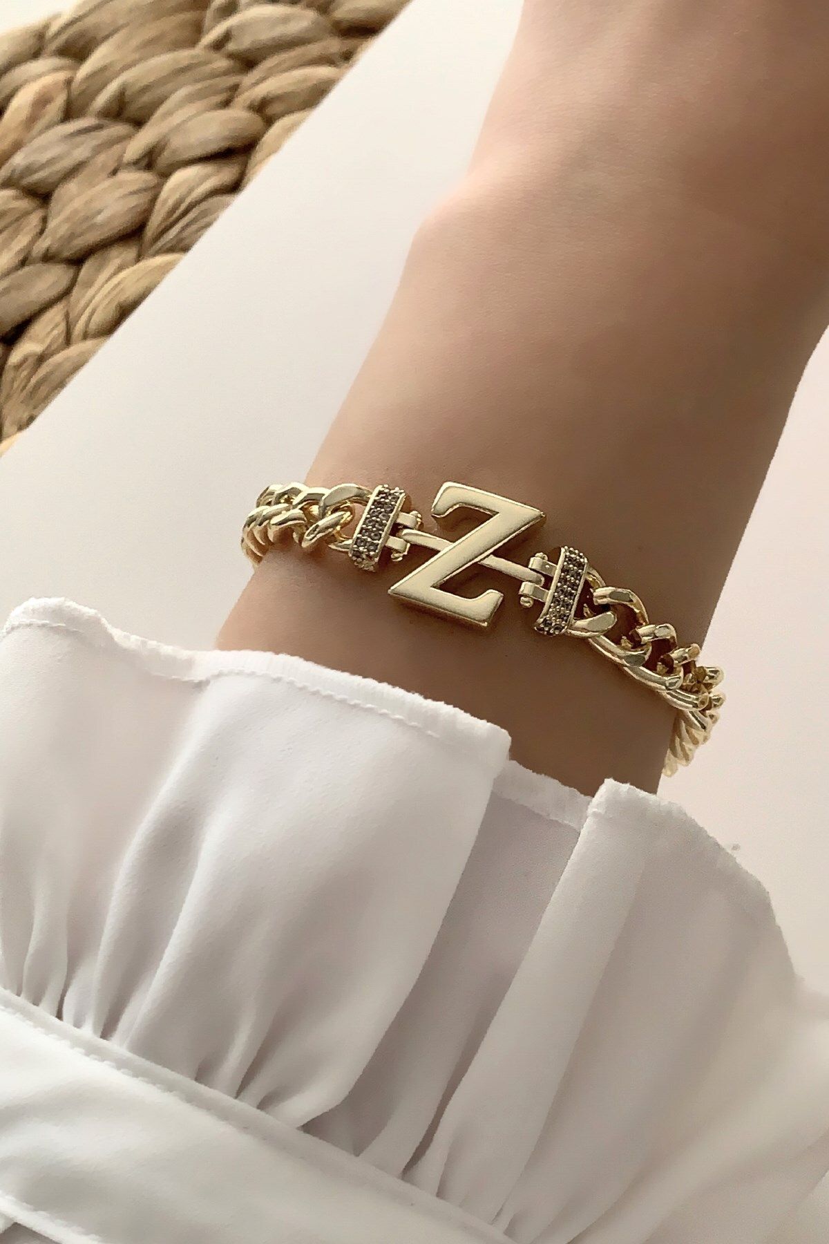 Gold cheap letter bracelet