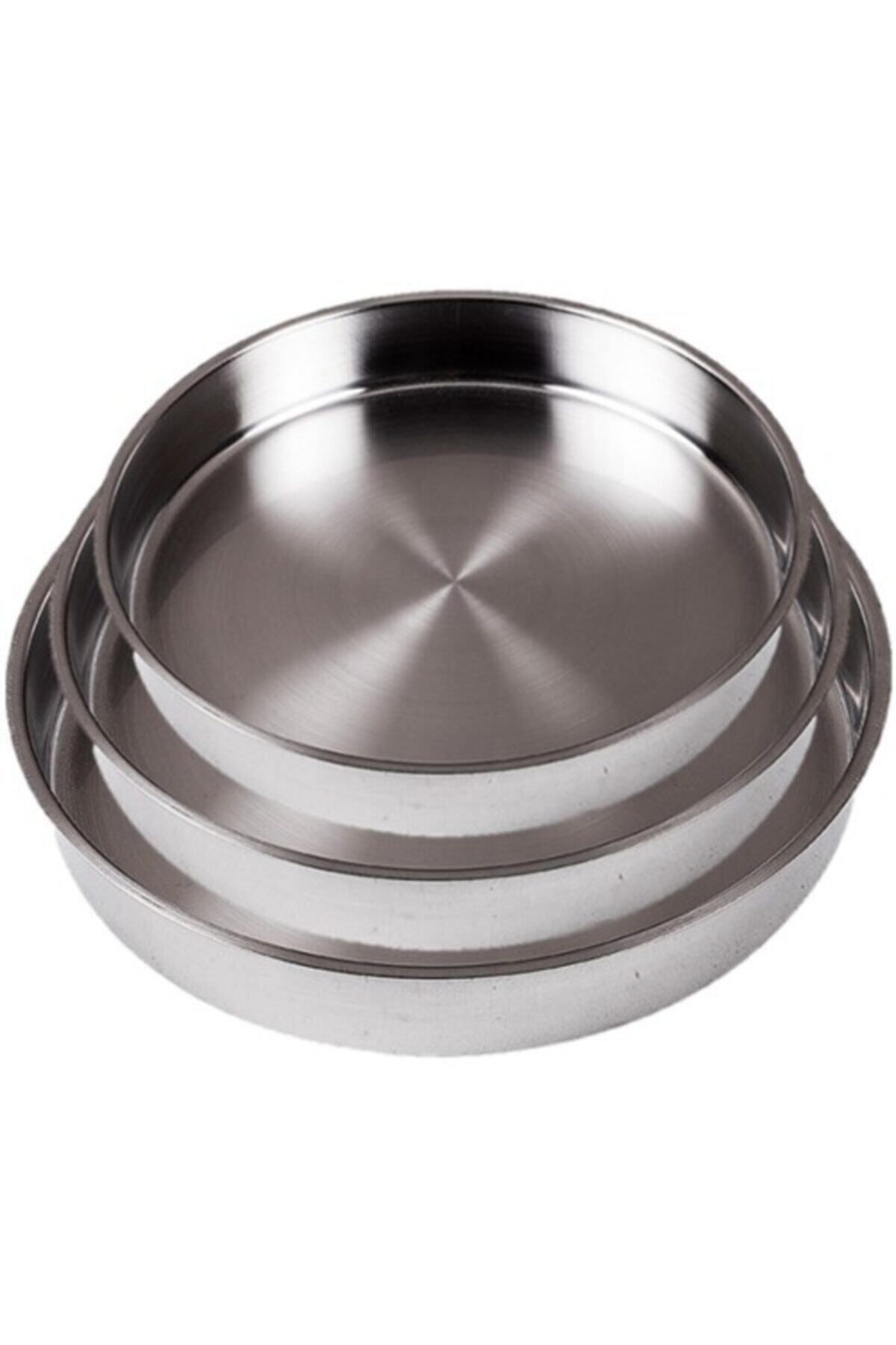 zSa Home Olca Mini Set 3 Piece Stainless Steel Round Baking Tray