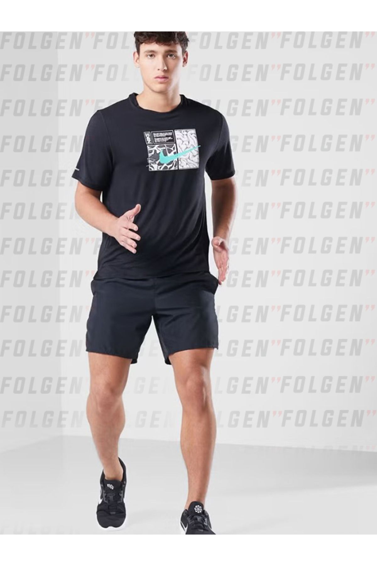 Nike running graphic tees sales