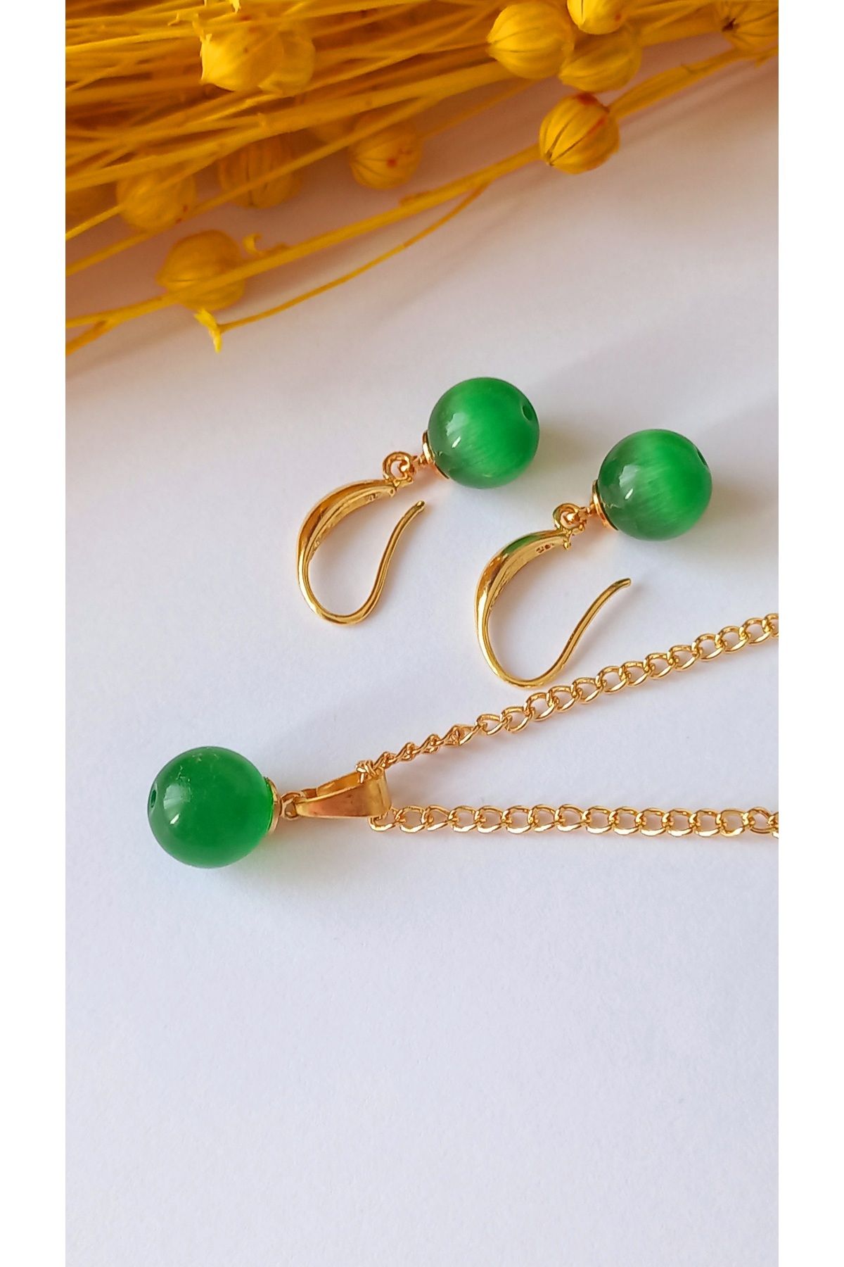 ASLIPEARL JEWELRY FASHION Jewelry Set Green Stylish night