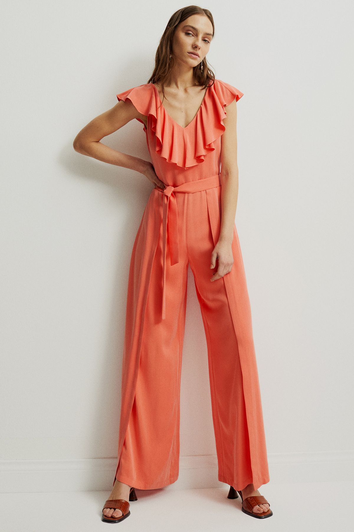 Coral color jumpsuit outlet