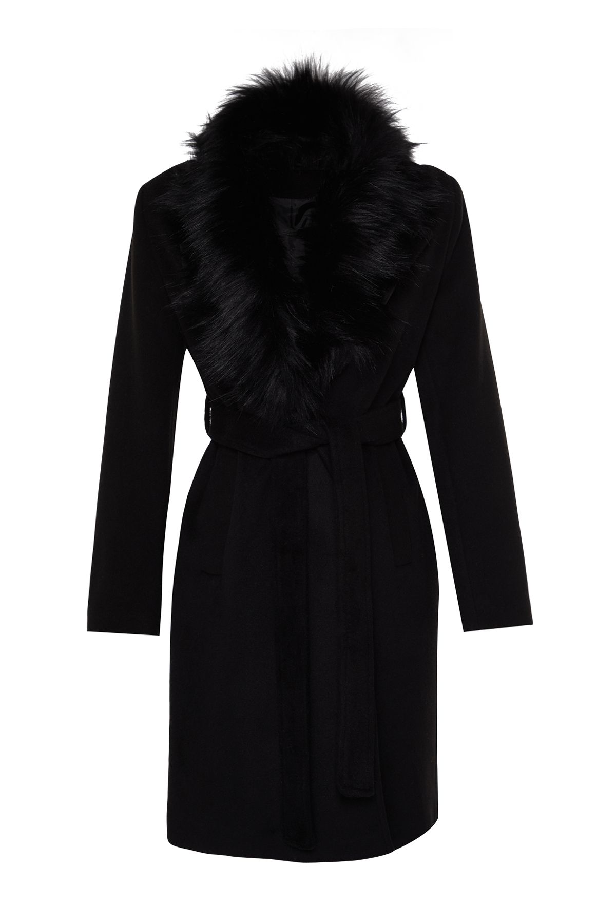 Fur shop collar coat