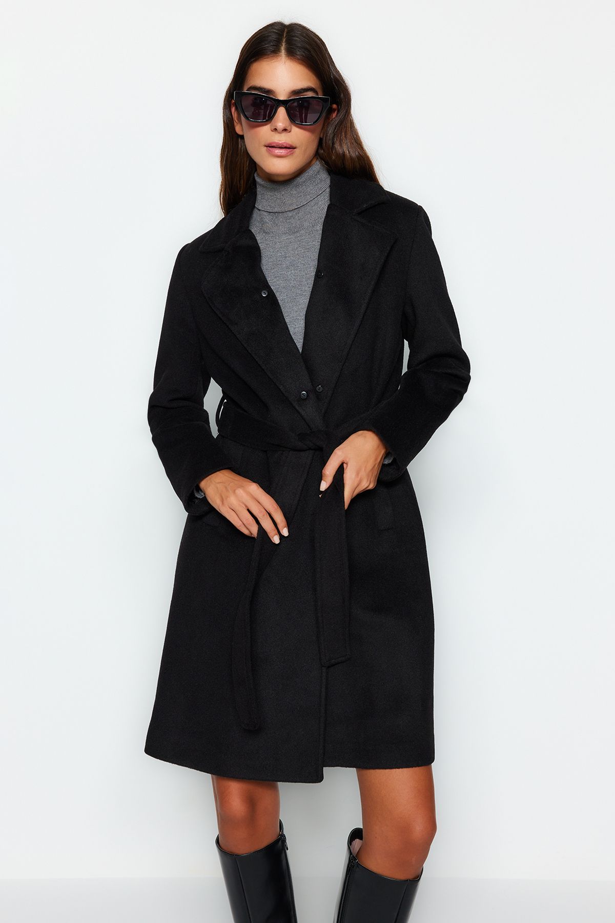 Fur shop collar coat
