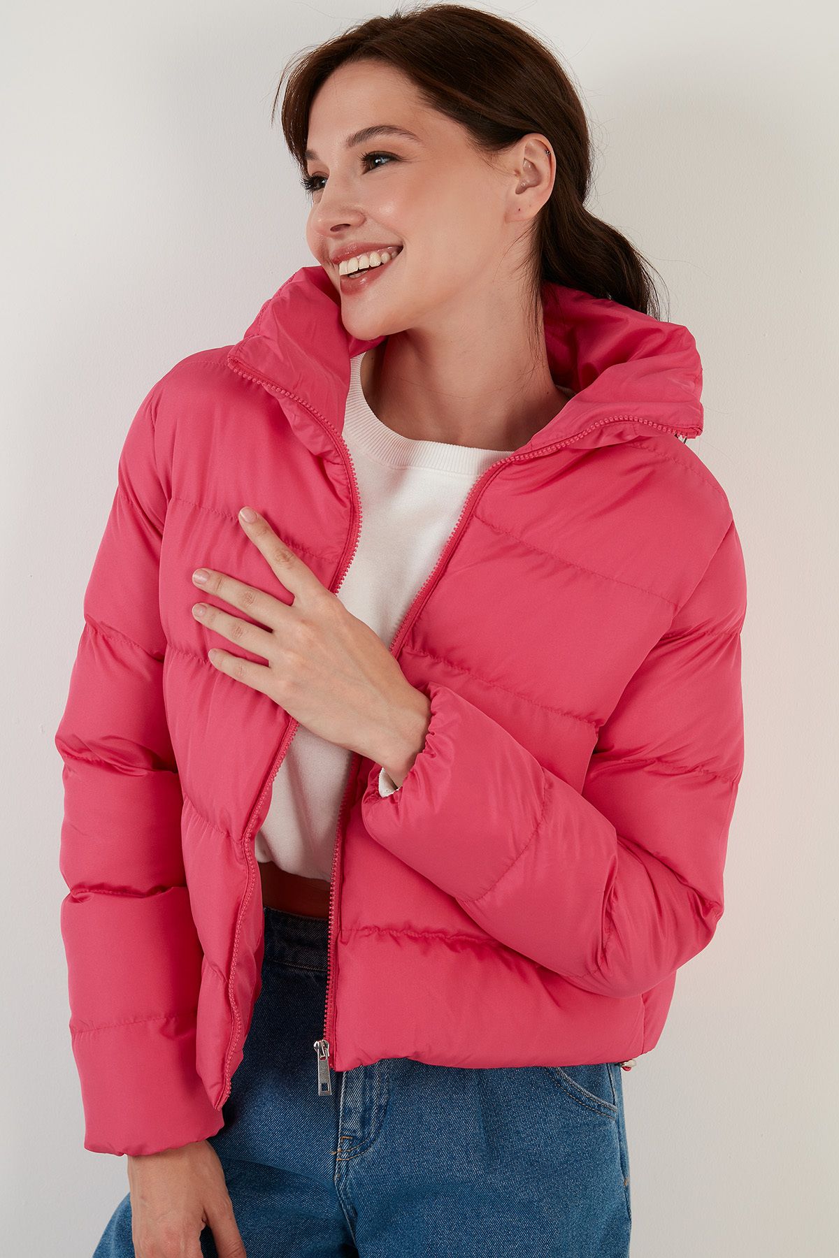Lela High Collar Puffed Short Jacket Coat 6020045 Trendyol