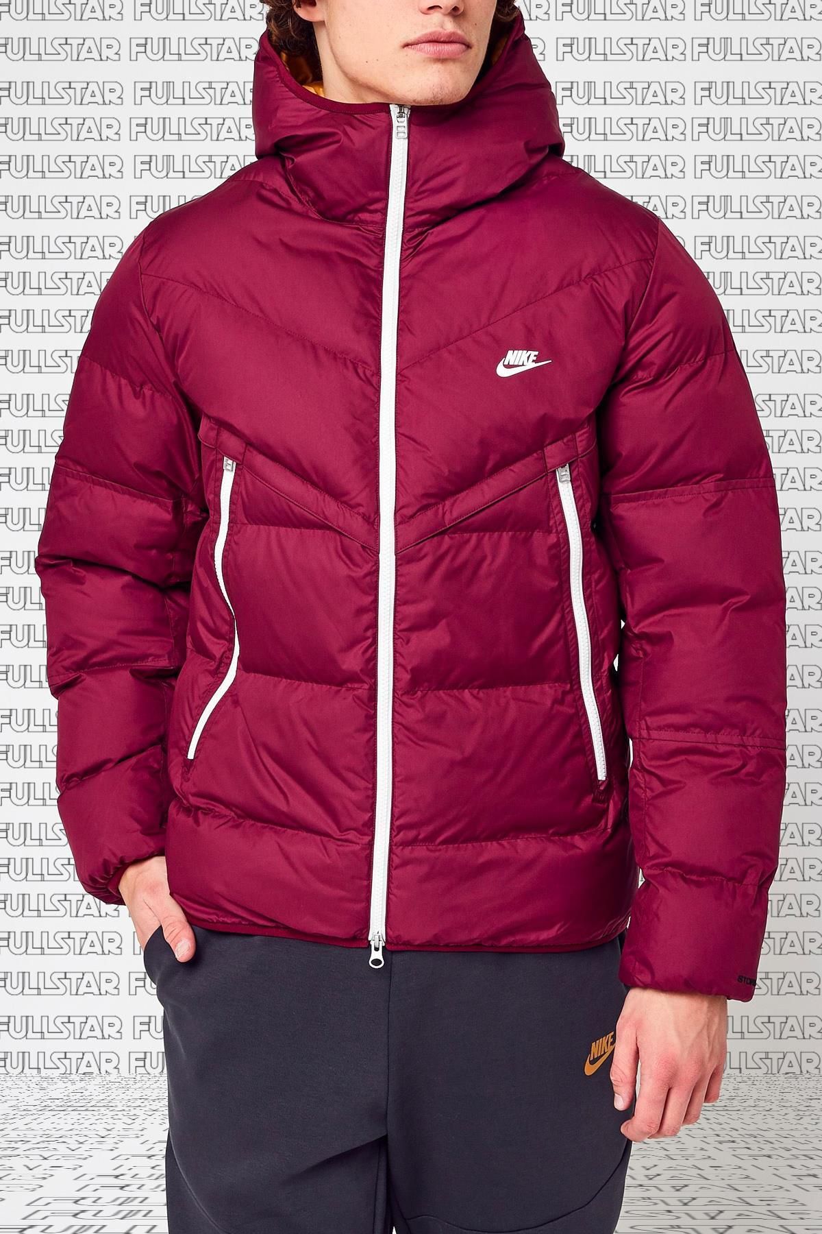 Nike Primaloft Storm Fit Full Zip Jacket Men s Coat Claret Red