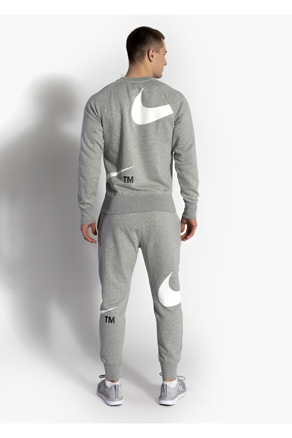 Nike swoosh grey tracksuit sale