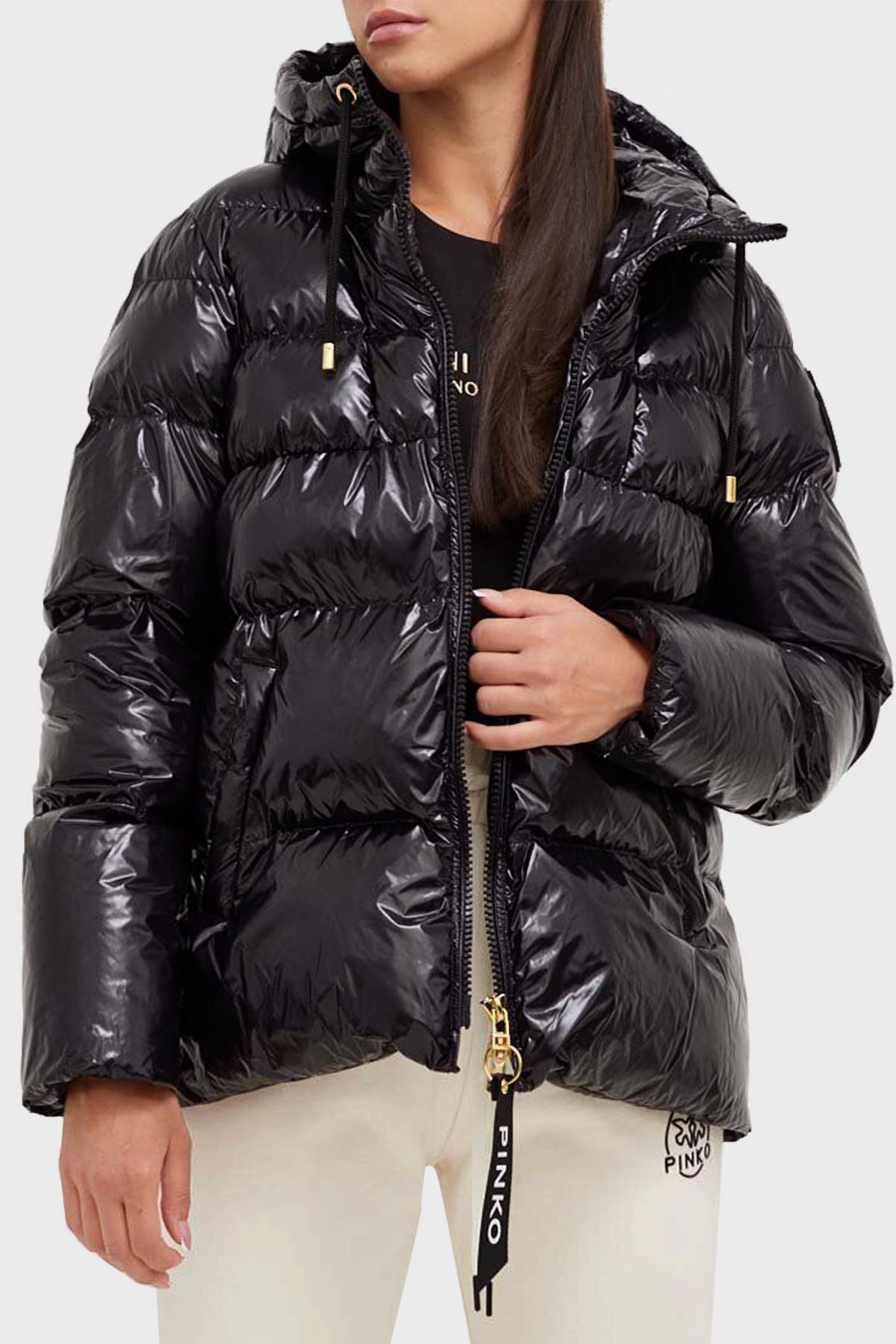 Pinko coat puffer black top