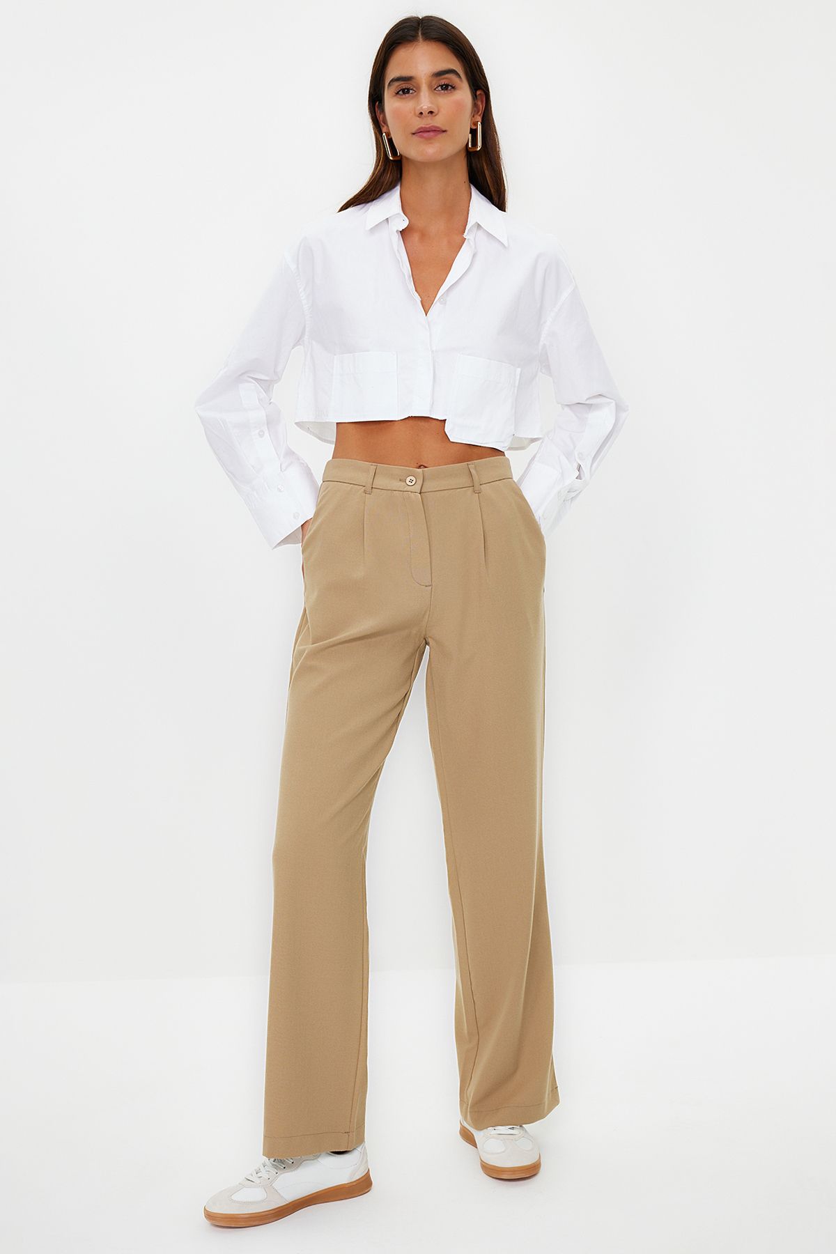 Elastic Waist Straight Cut Pants