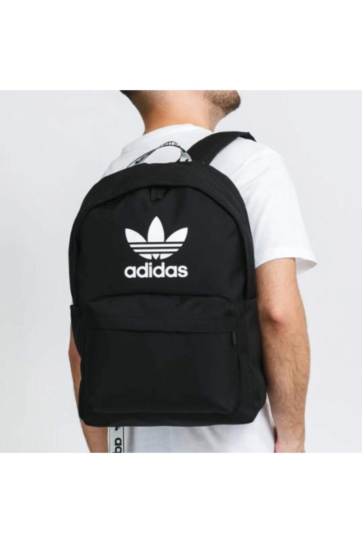 Plain black adidas backpack top