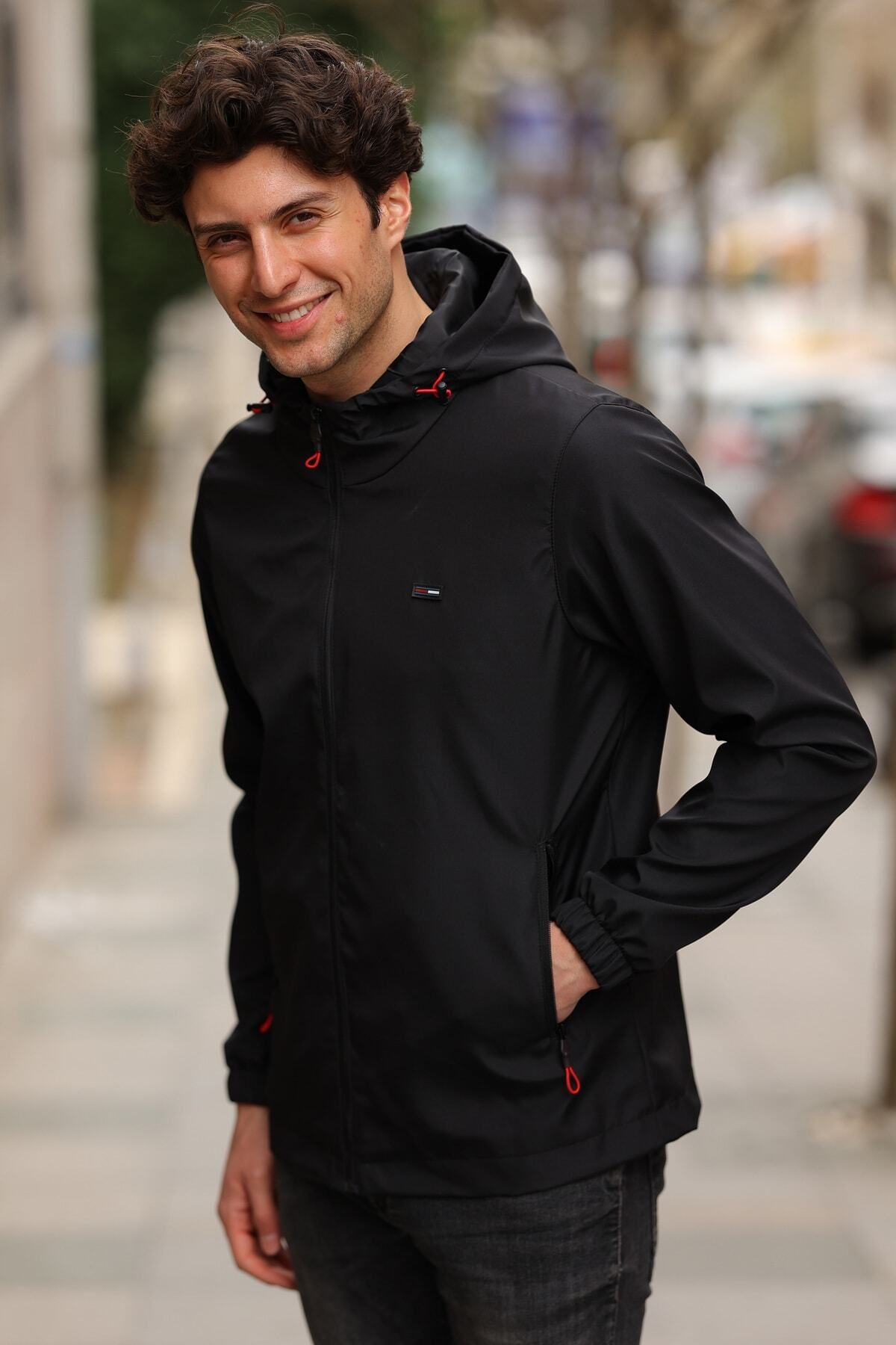Mens lined windbreaker jacket with hood hotsell