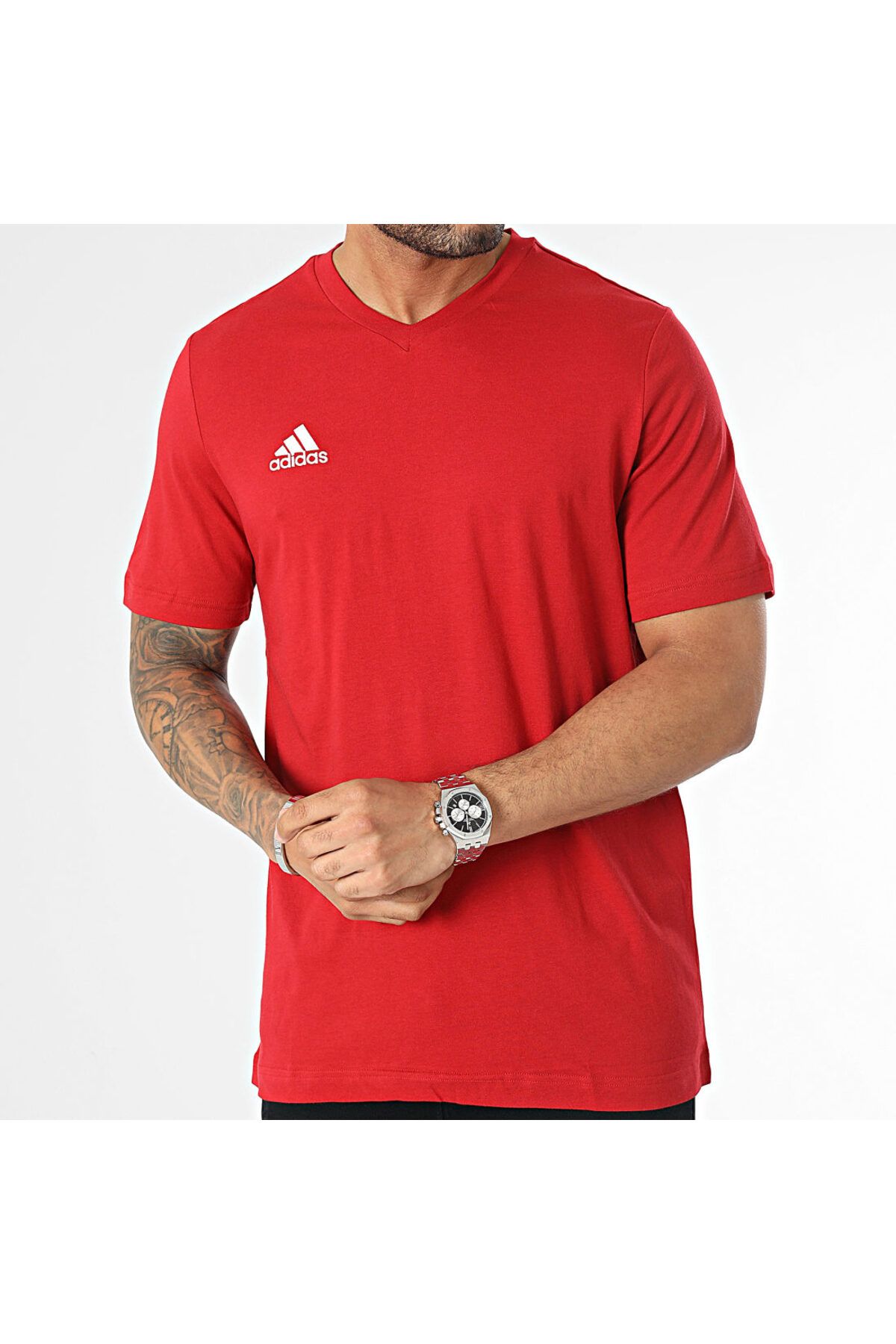 Red adidas shop tee
