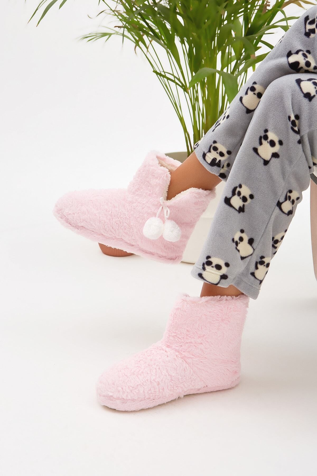 Moda Devrin Women s Pink Fur Inside Chinchilla Slippers Home Shoes