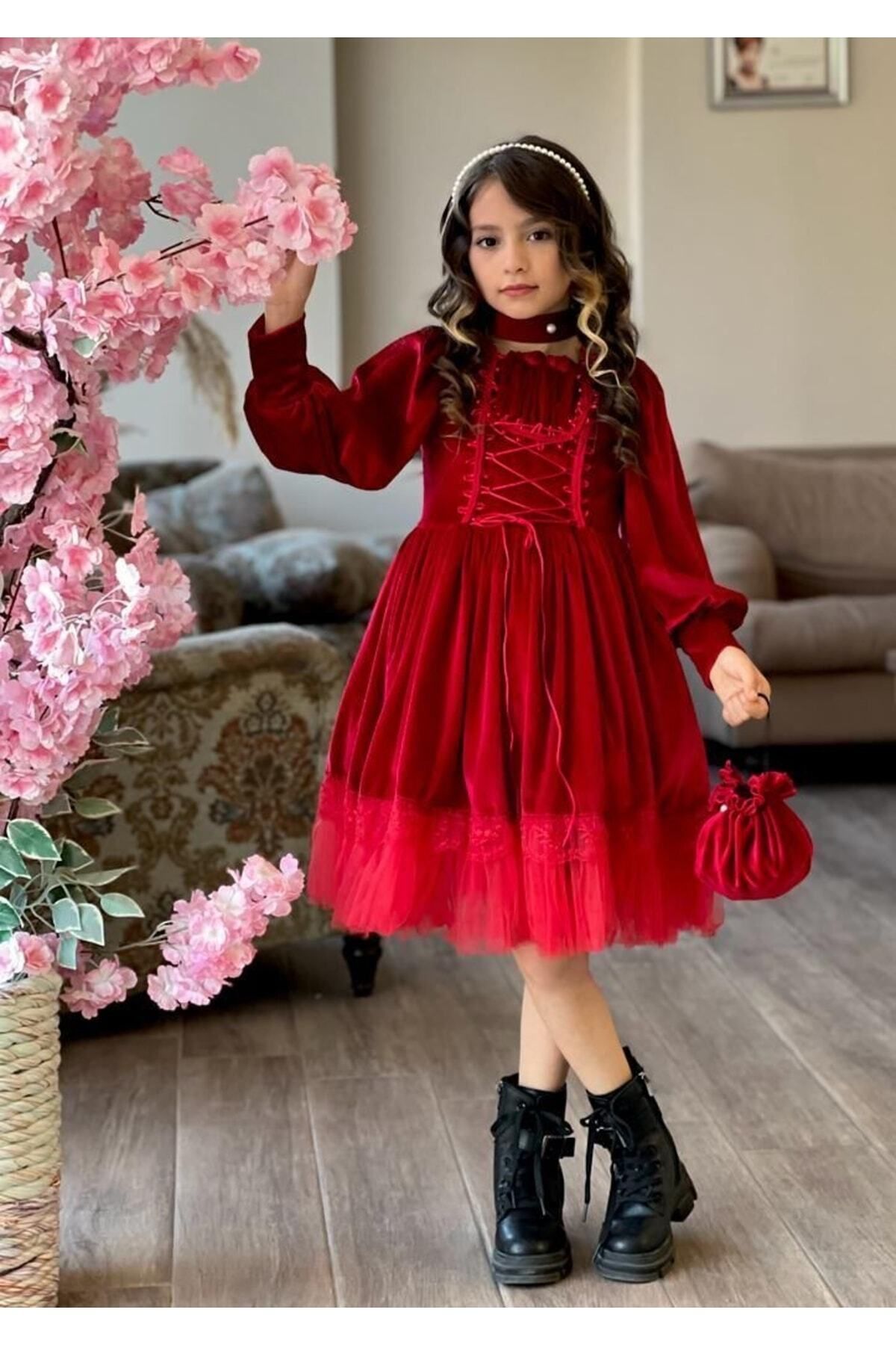 Velvet shop dress kids