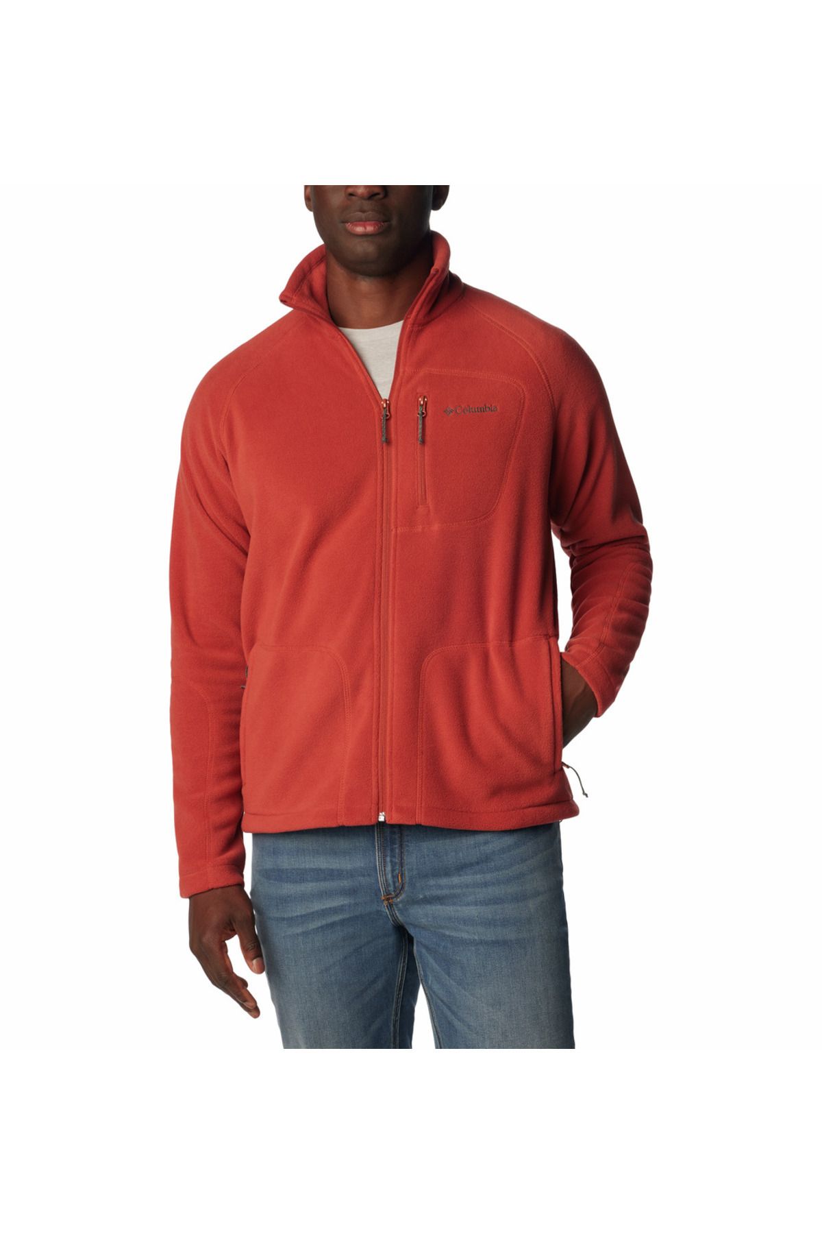 Orange columbia hotsell fleece jacket