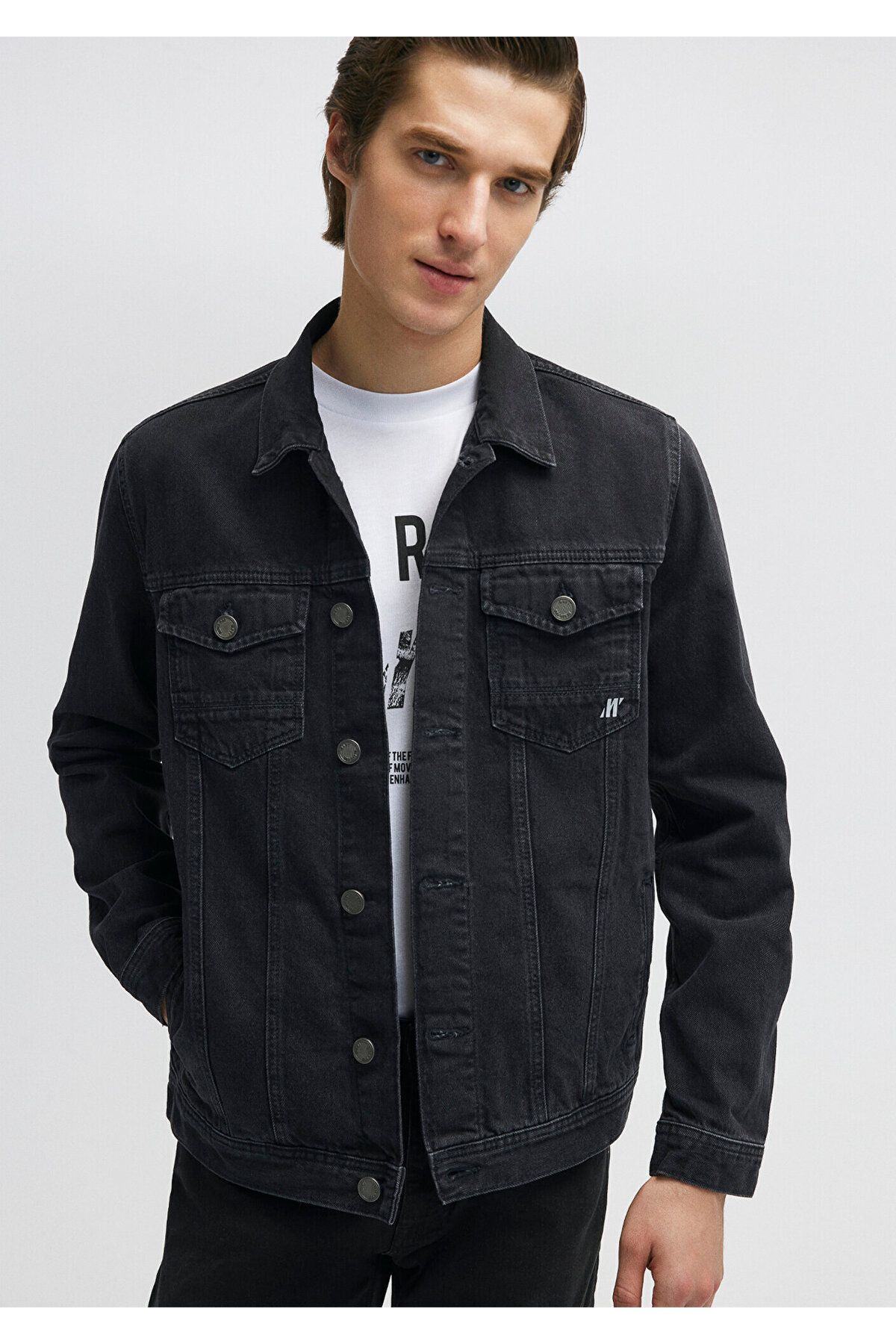 Mavi Drake Pro Dark Gray Denim Jacket Regular Fit Normal Cut