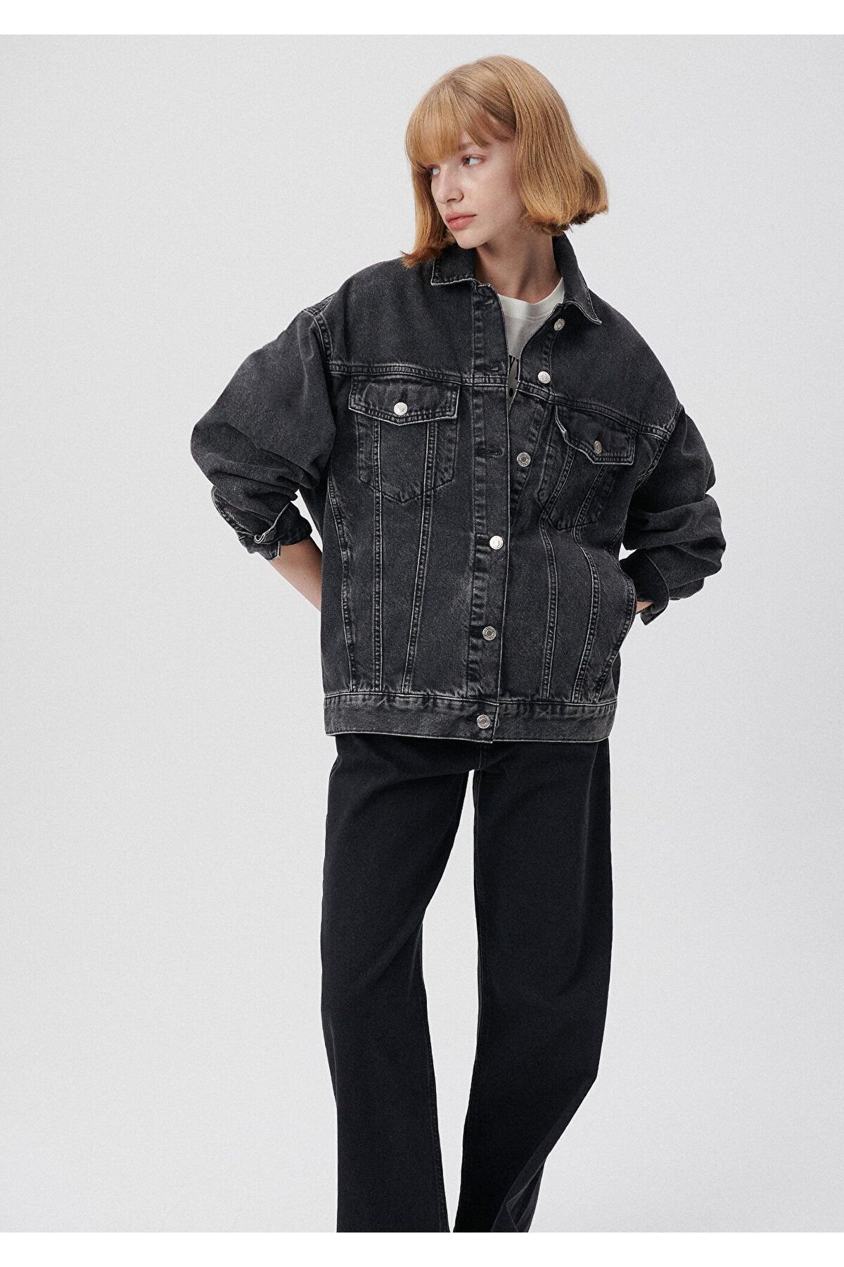 Dark gray jean jacket online