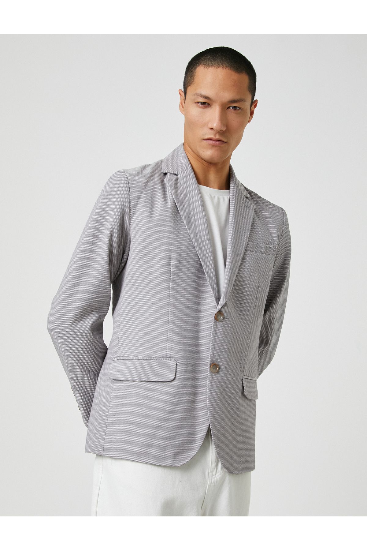 Shirt collar top blazer