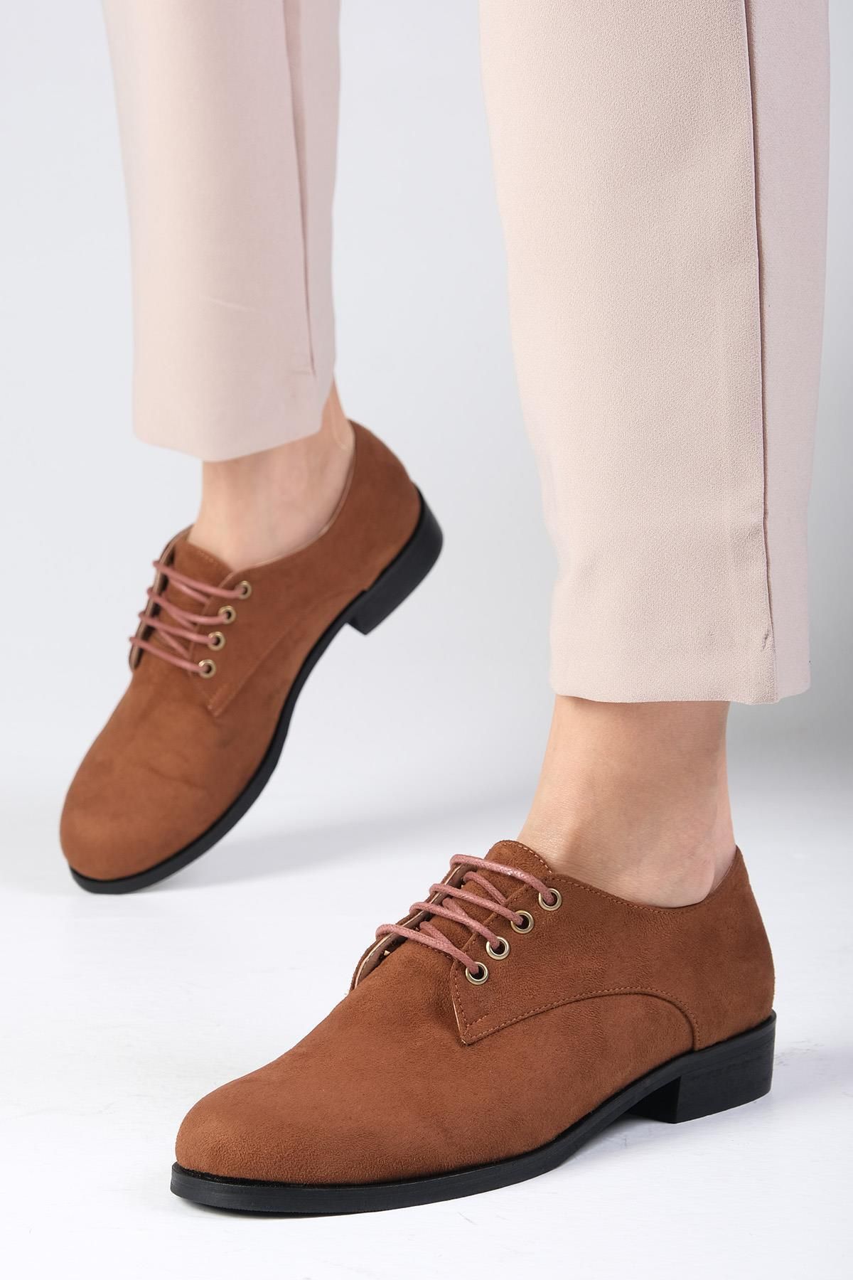 Tan coloured outlet flat shoes