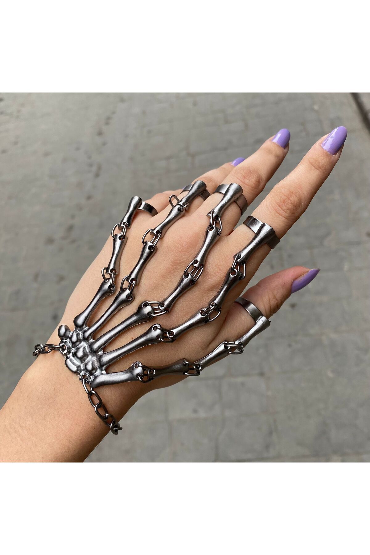 Skeleton hand bracelet hot sale black
