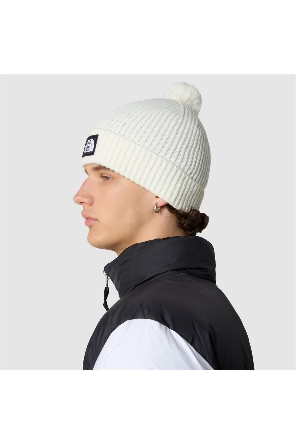 The north face baby box discount logo pom beanie