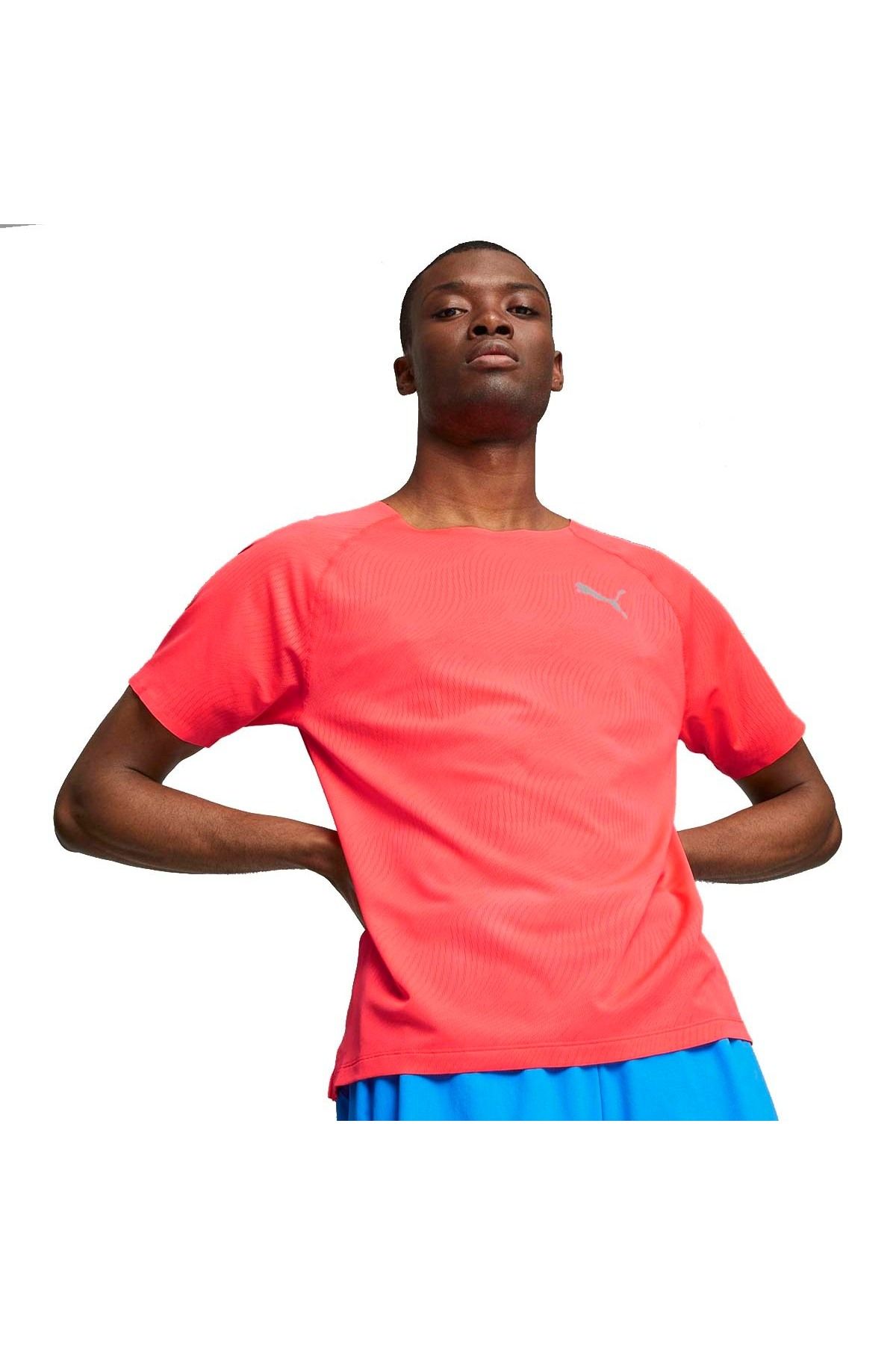 Red sales running shirt