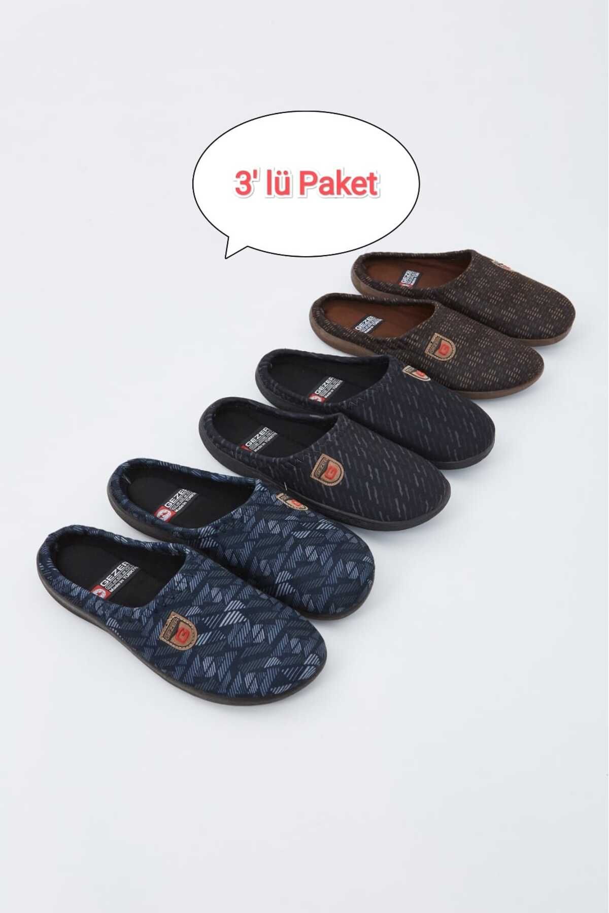 Moda Devrin Pack of 3 Gz Merdane Winter Gondola Slippers Home
