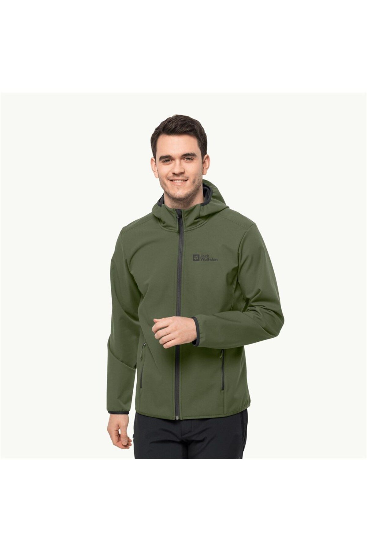 Jack Wolfskin Khaki Regular Fit Men s Thermal Fleece Sweatshirt
