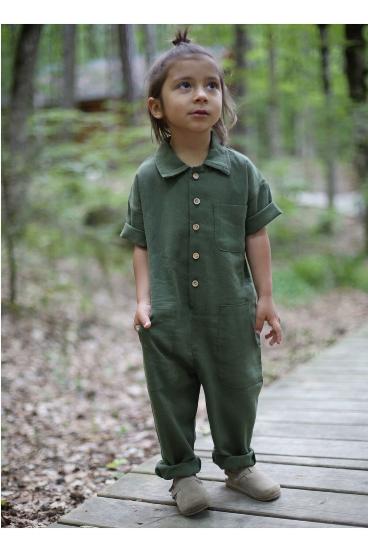 Boys khaki jumpsuit 2025