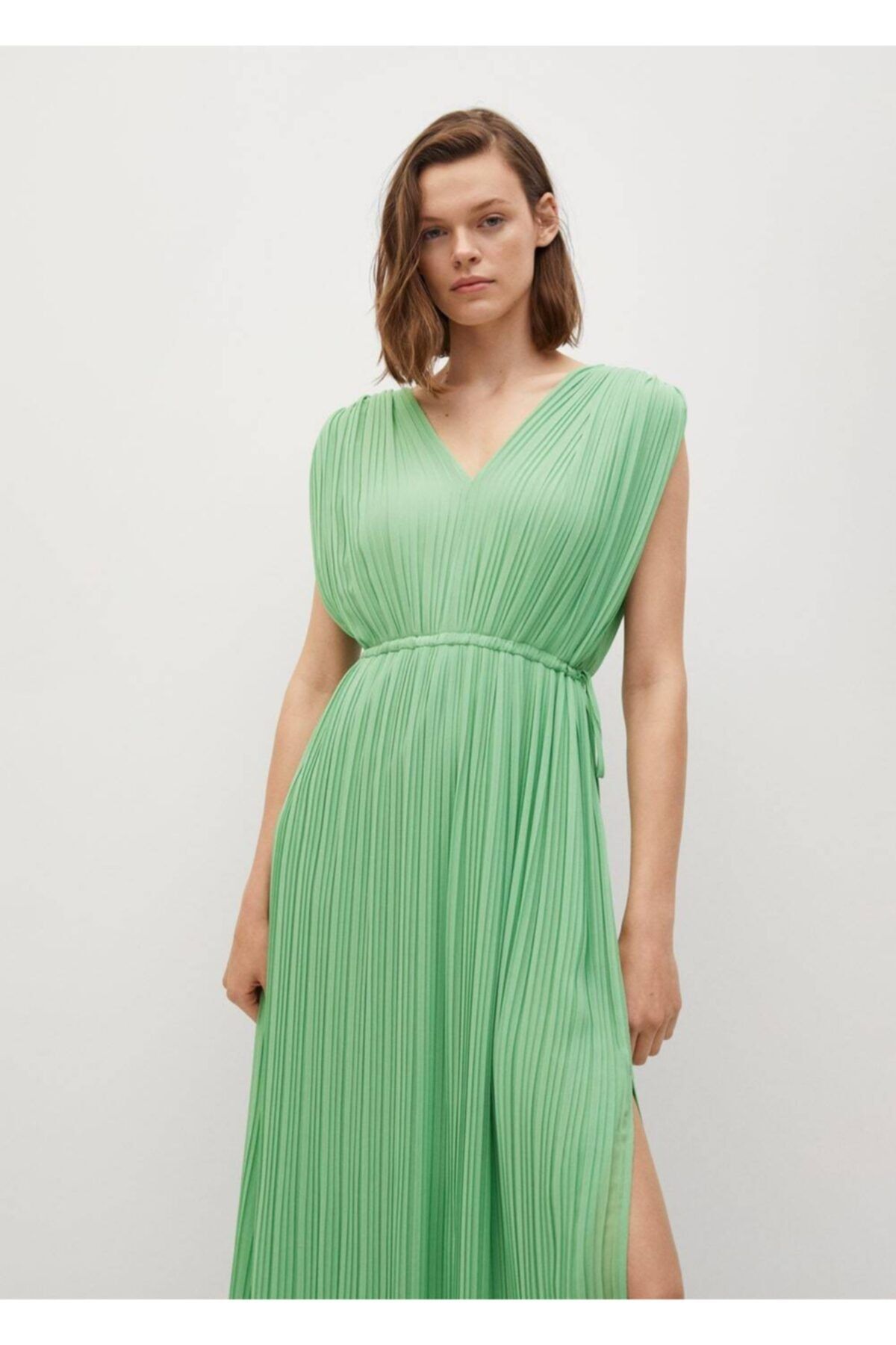 MANGO Women s Pleated Midi Dress Trendyol