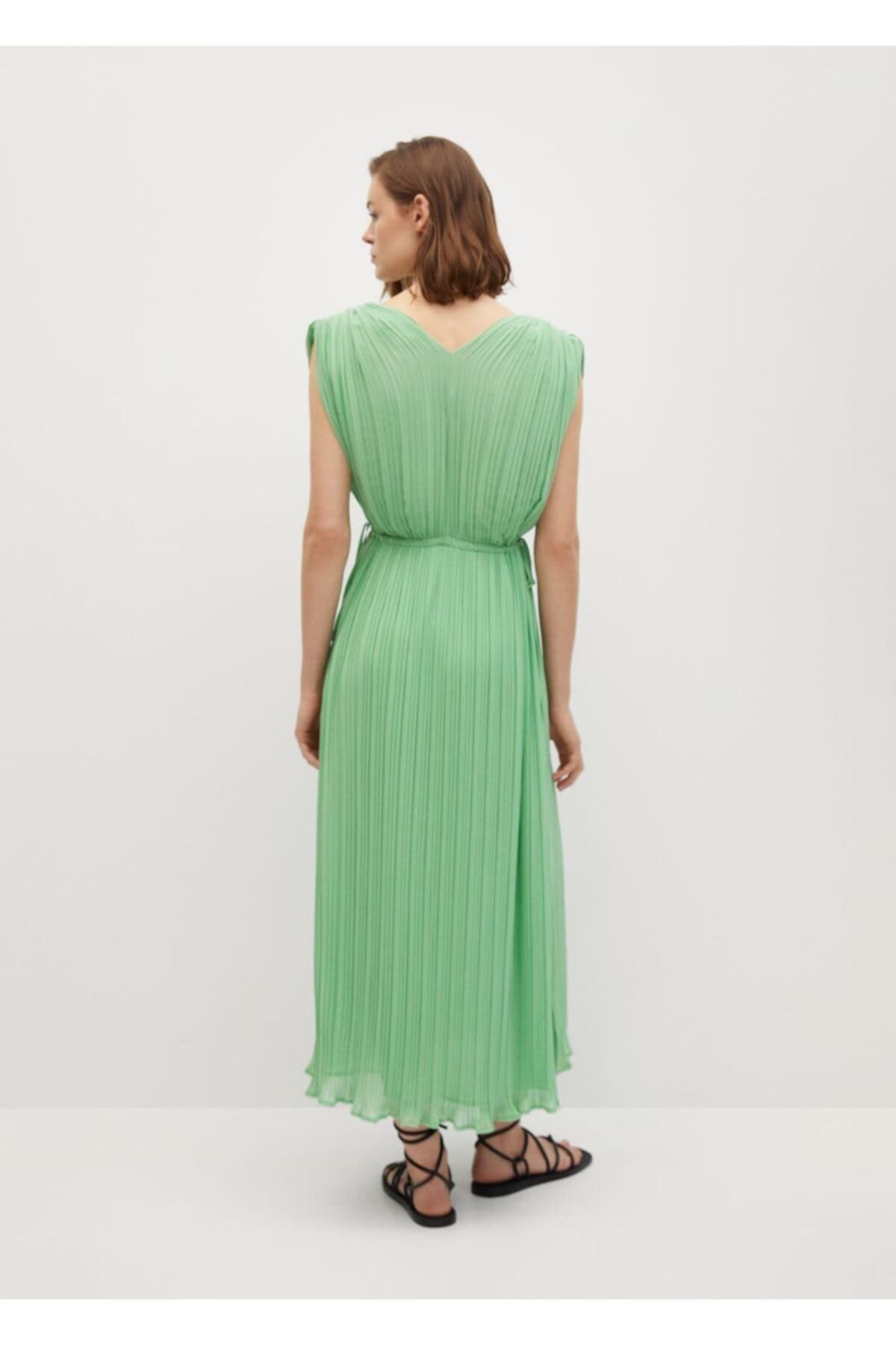 Mango pleated midi dress shop