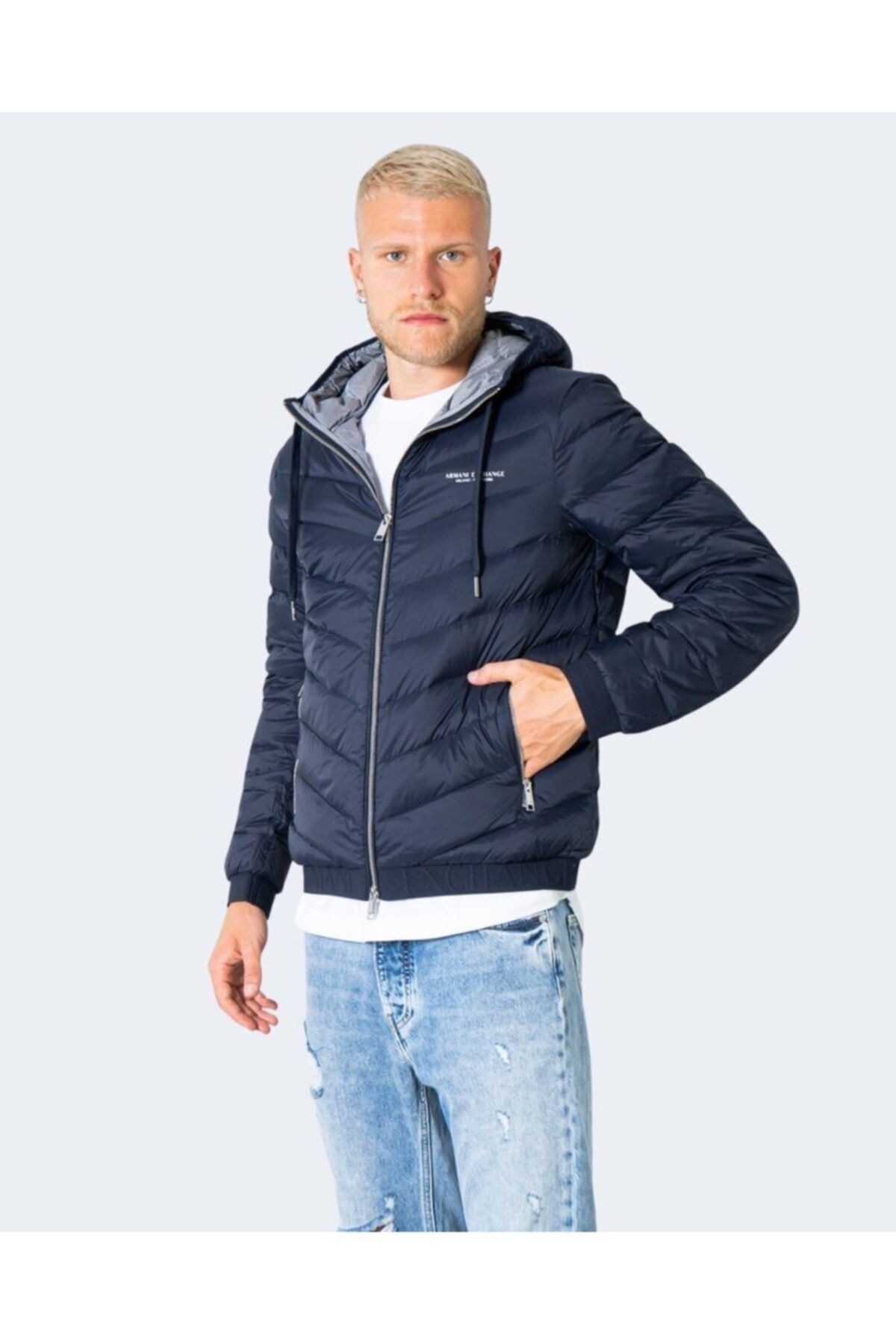 Armani Exchange Winter Jacket Dark blue Trendyol