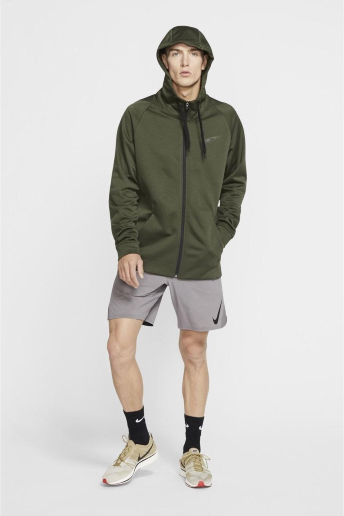 Nike therma hoodie olive cheap green