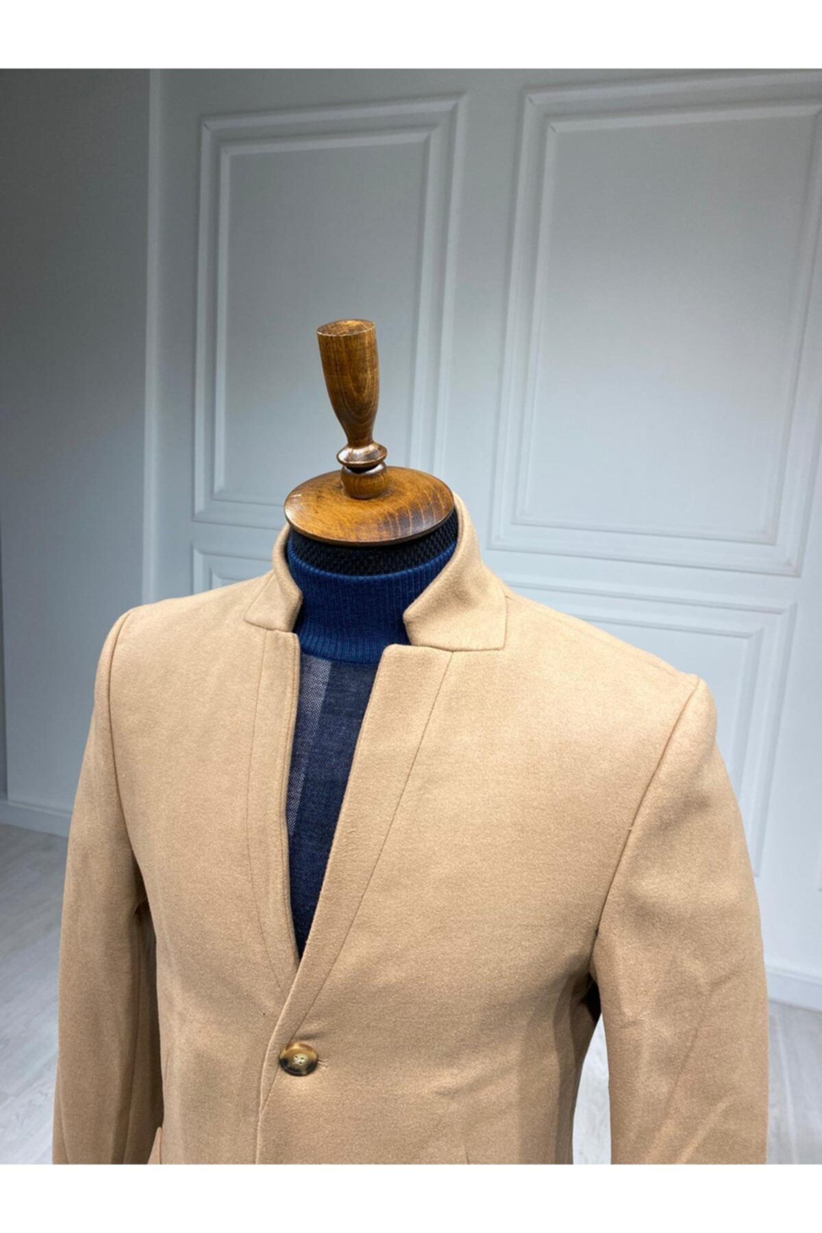 Frappoli Dark Camel Men s Cashmere Coat Trendyol