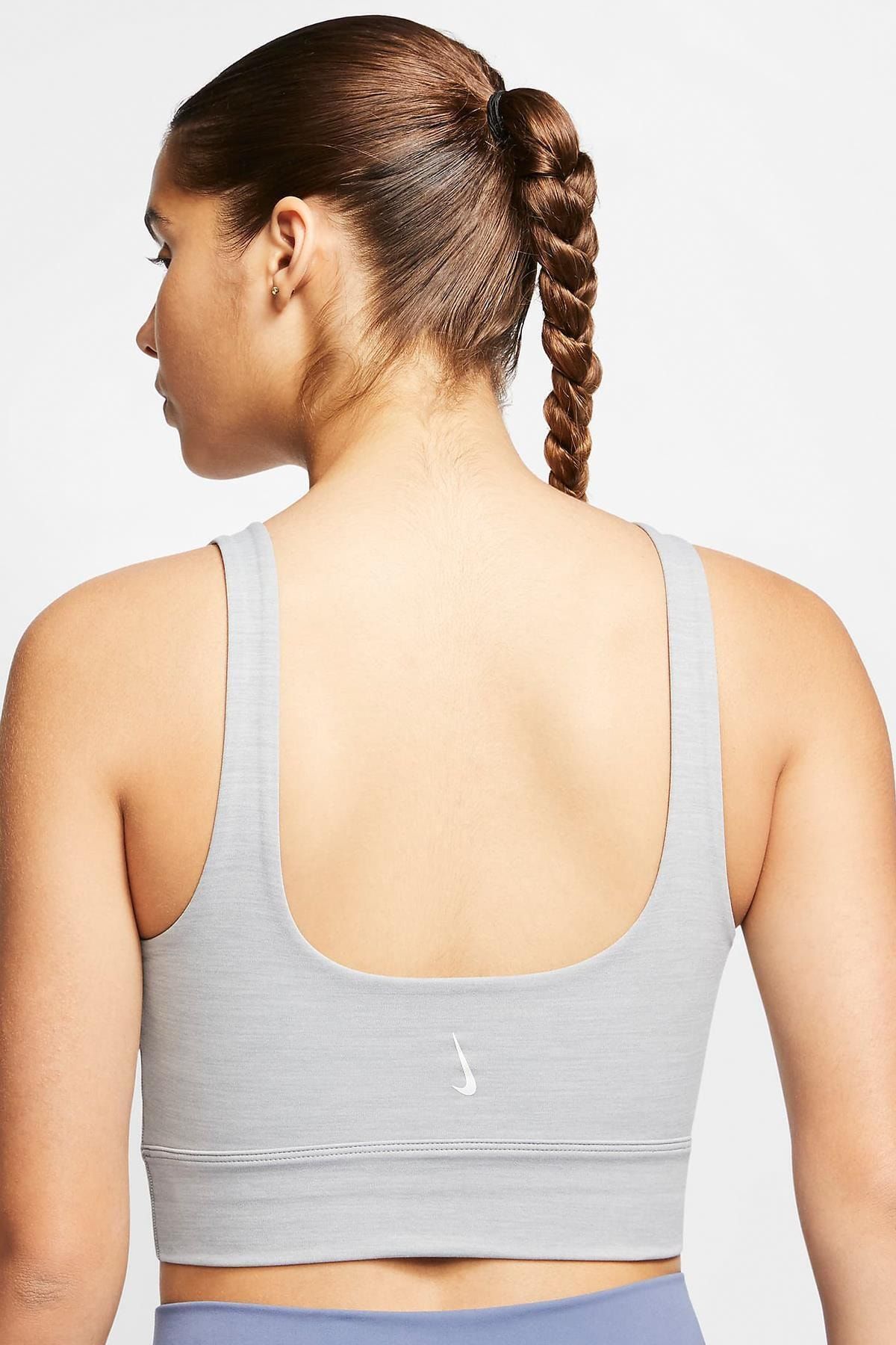 Nike Yoga Luxe Infinalon Crop Top Women's Athlete - Gray - Trendyol
