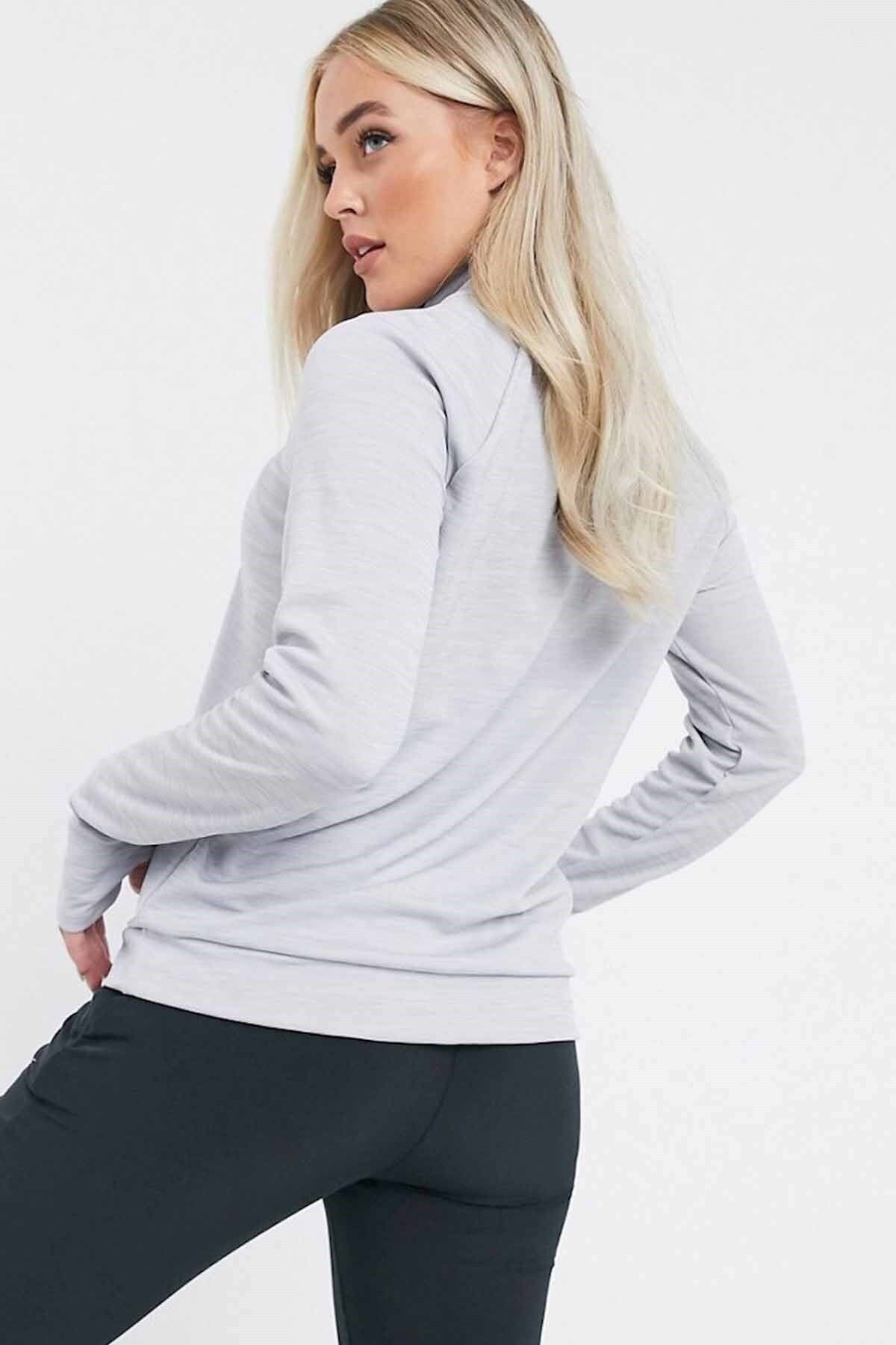 Nike 1 4 zip Running Top Women s Sweatshirt Cu3267 077 grey Trendyol
