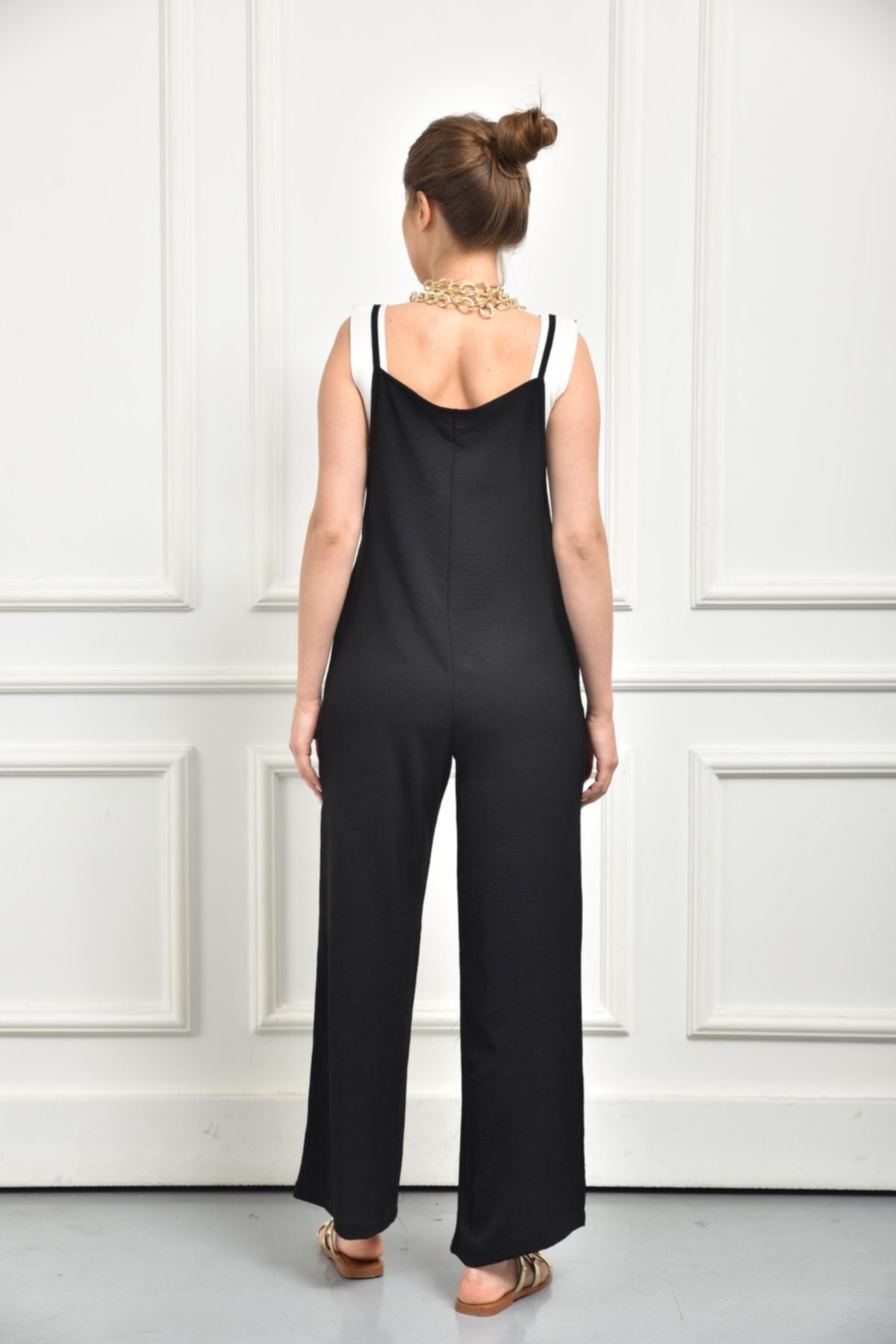 VOLT CLOTH NG Women s Black Pocket Strap Casual Flowy Jumpsuit