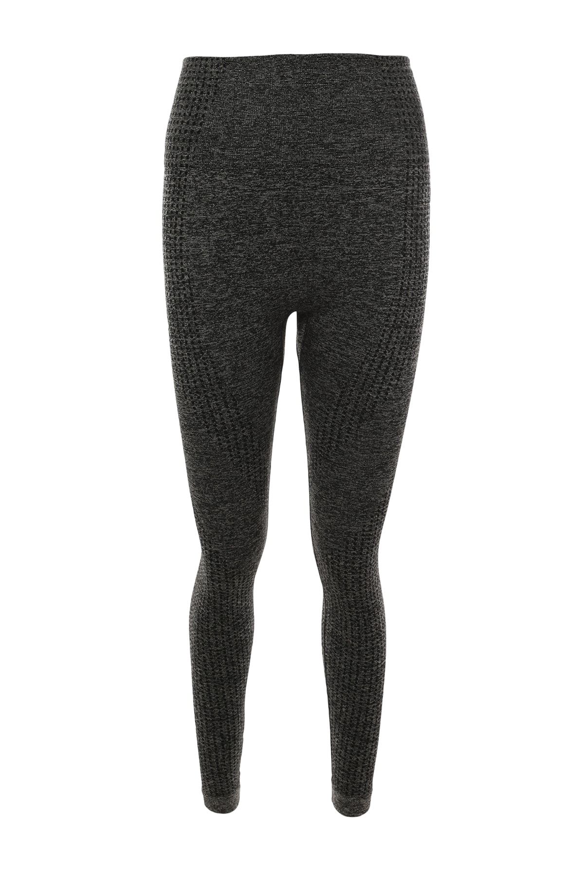 Trendyol Collection Anthracite Seamless/Seamless Contrast Color Detailed  Full Length Knitted Sports Tights TWOAW23TY00030 - Trendyol