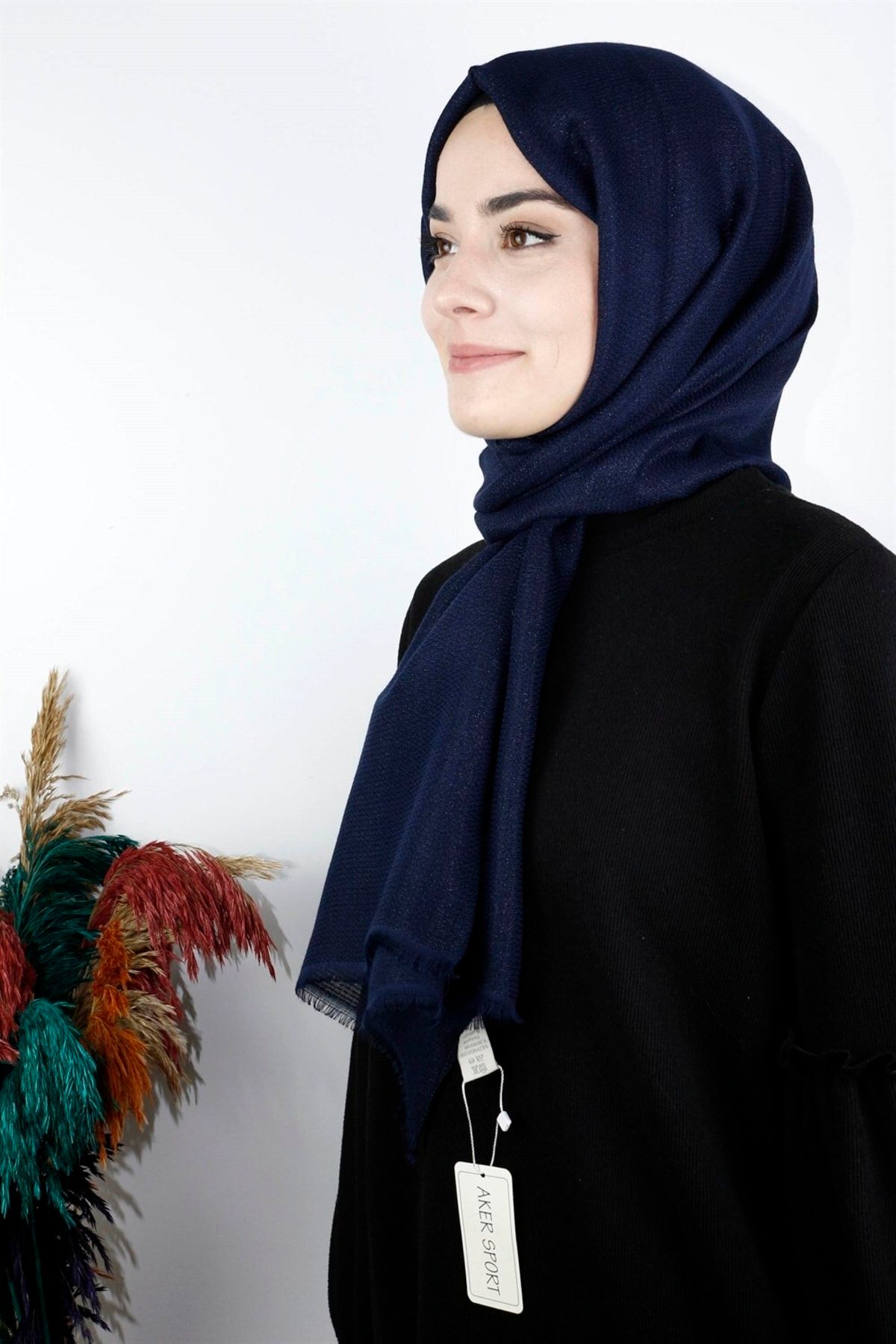 Aker Sport Glitter Shawl 1041brl 921 Navy Blue Trendyol