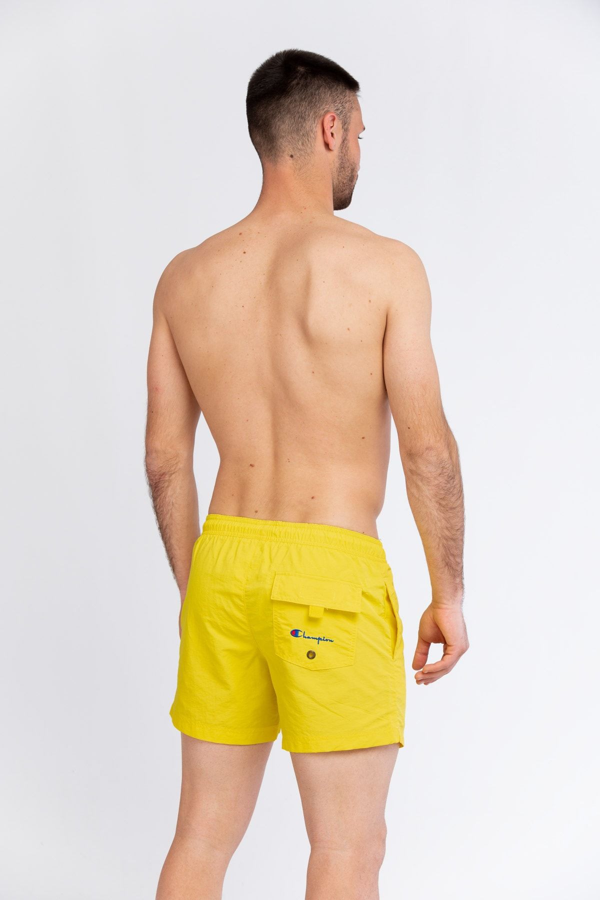 Champion Swim Shorts Yellow Plain Trendyol