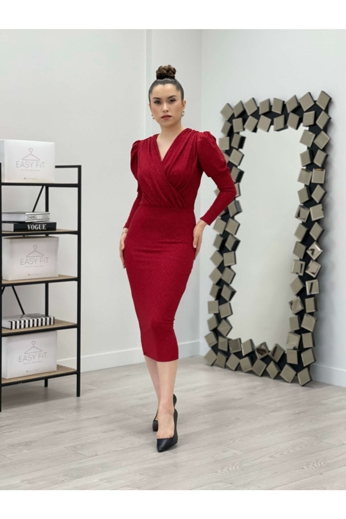 giyimmasal Evening Prom Dress Red Pencil skirt Trendyol