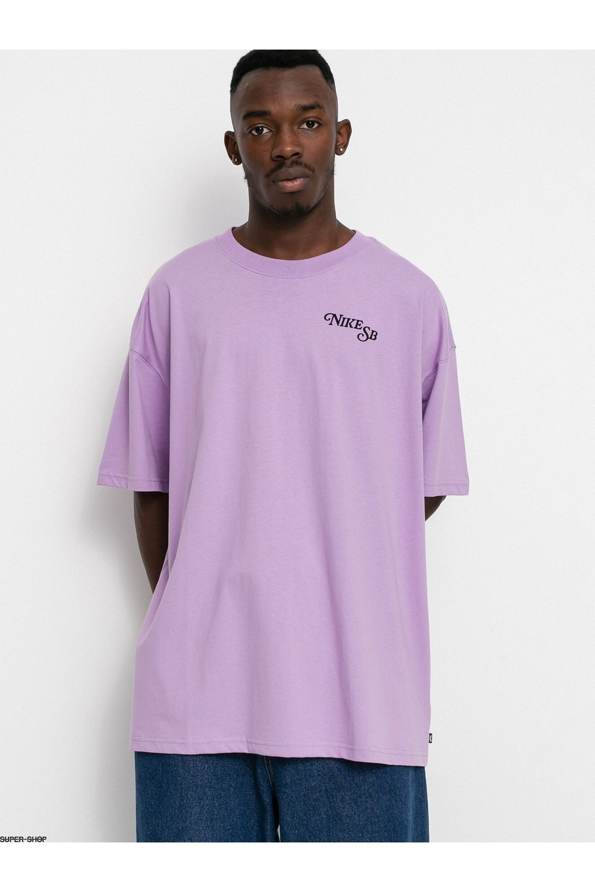 Grey and purple nike shirt top