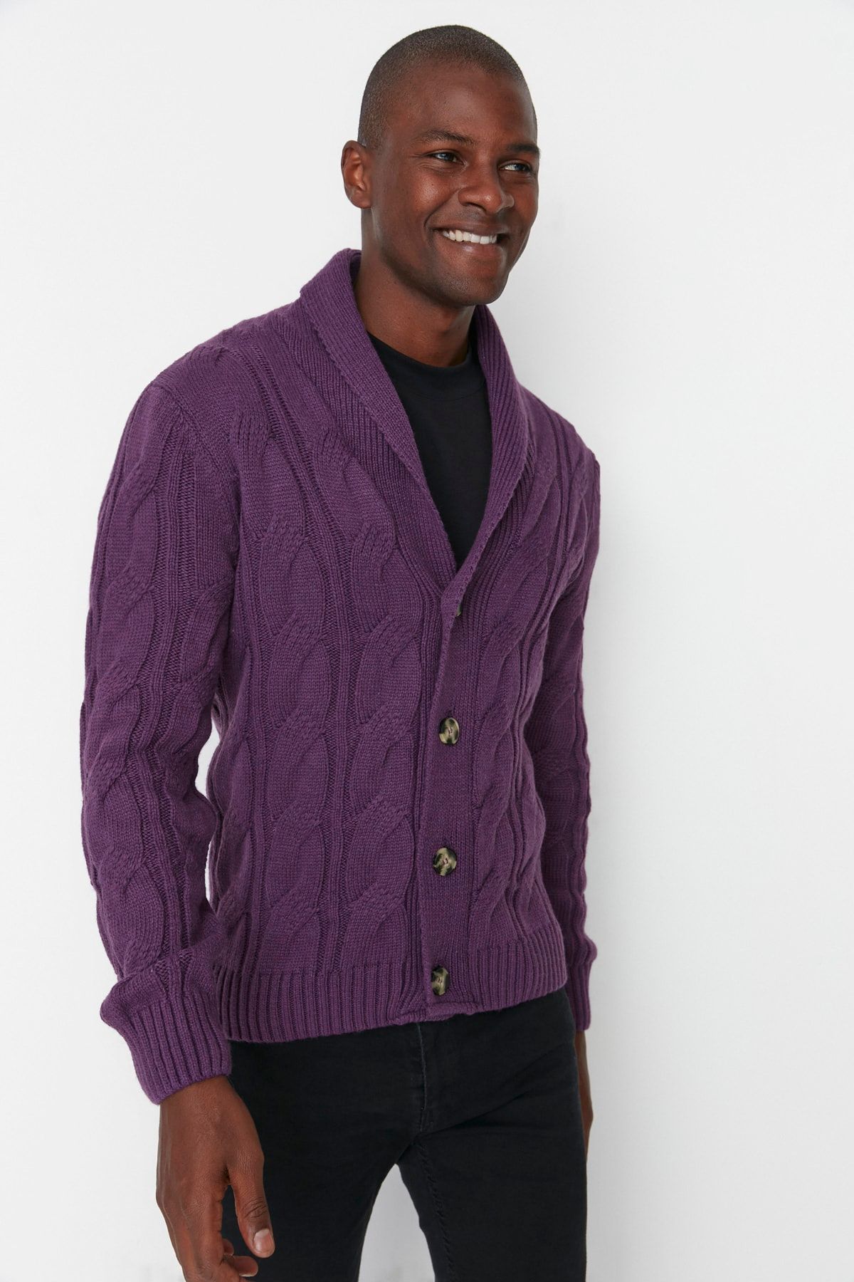 Mens purple hotsell cardigan