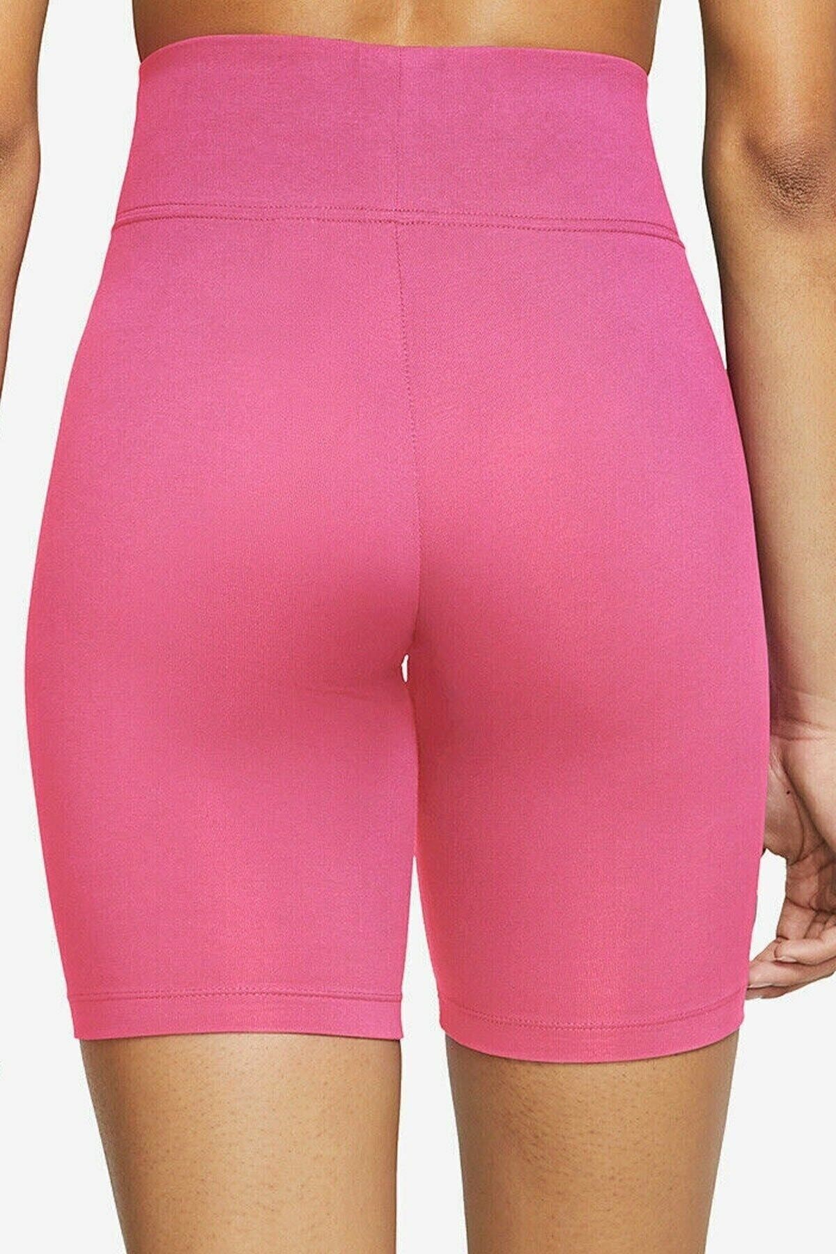 Nike Sportswear Tight Fit Biker Shorts High Waisted Cotton Pink